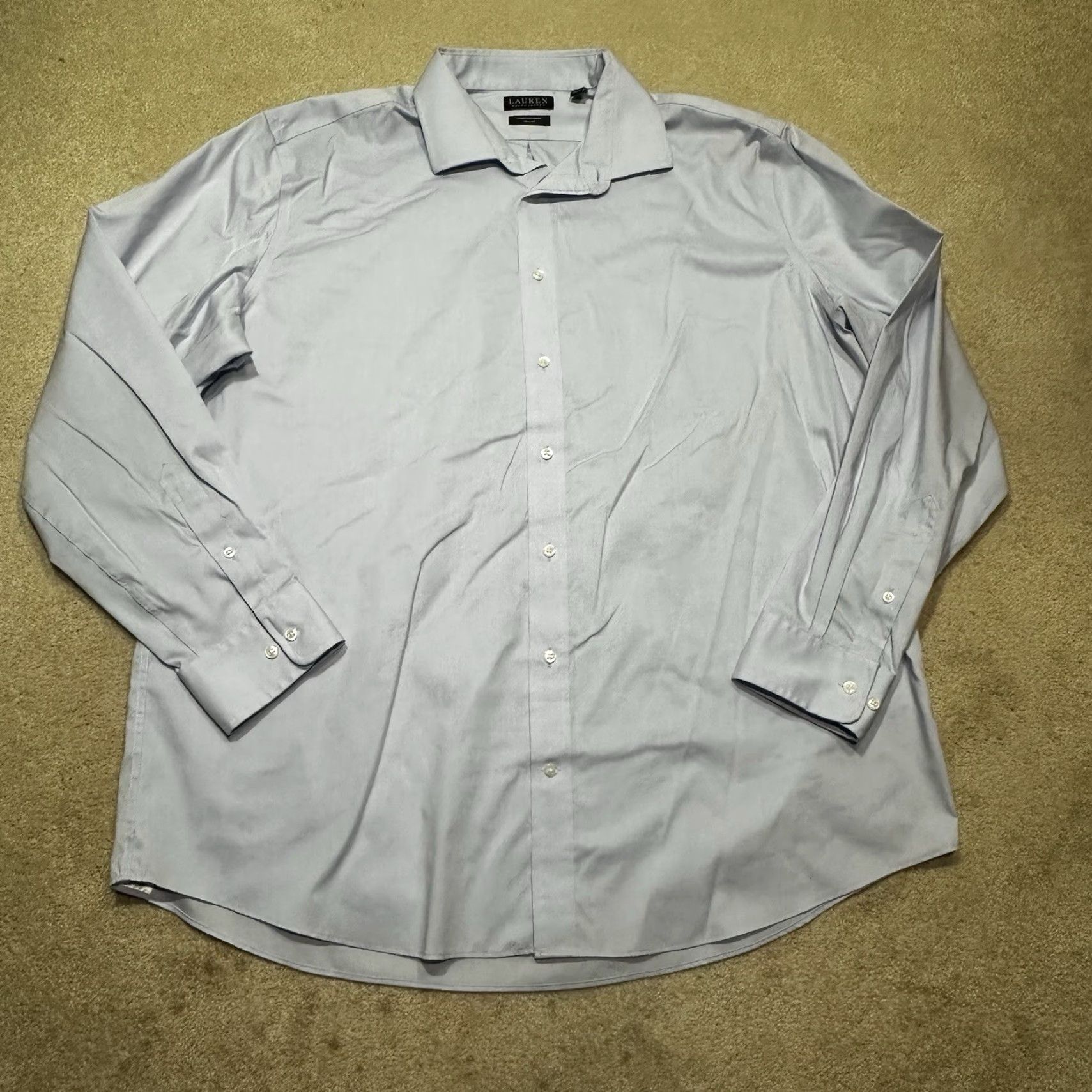 Ralph Lauren Lauren Ralph Lauren Dress Shirt 18.5 36/37 Blue Stretch Tall Fit Mens Size 48R - 2 Thumbnail