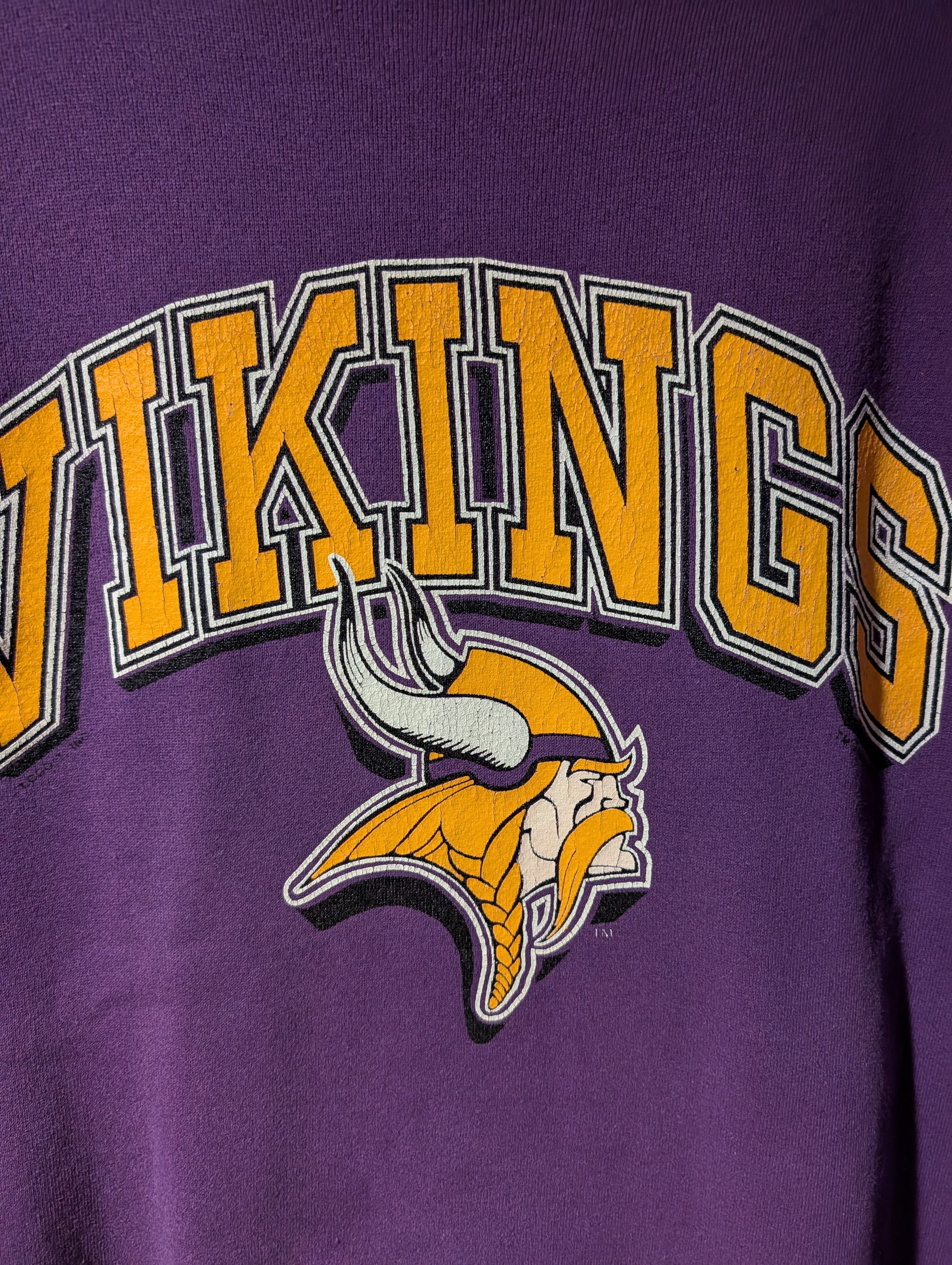 NFL Vintage 90s Minnesota Vikings NFL Logo 7 Sweatshirt Size US XL / EU 56 / 4 - 2 Thumbnail