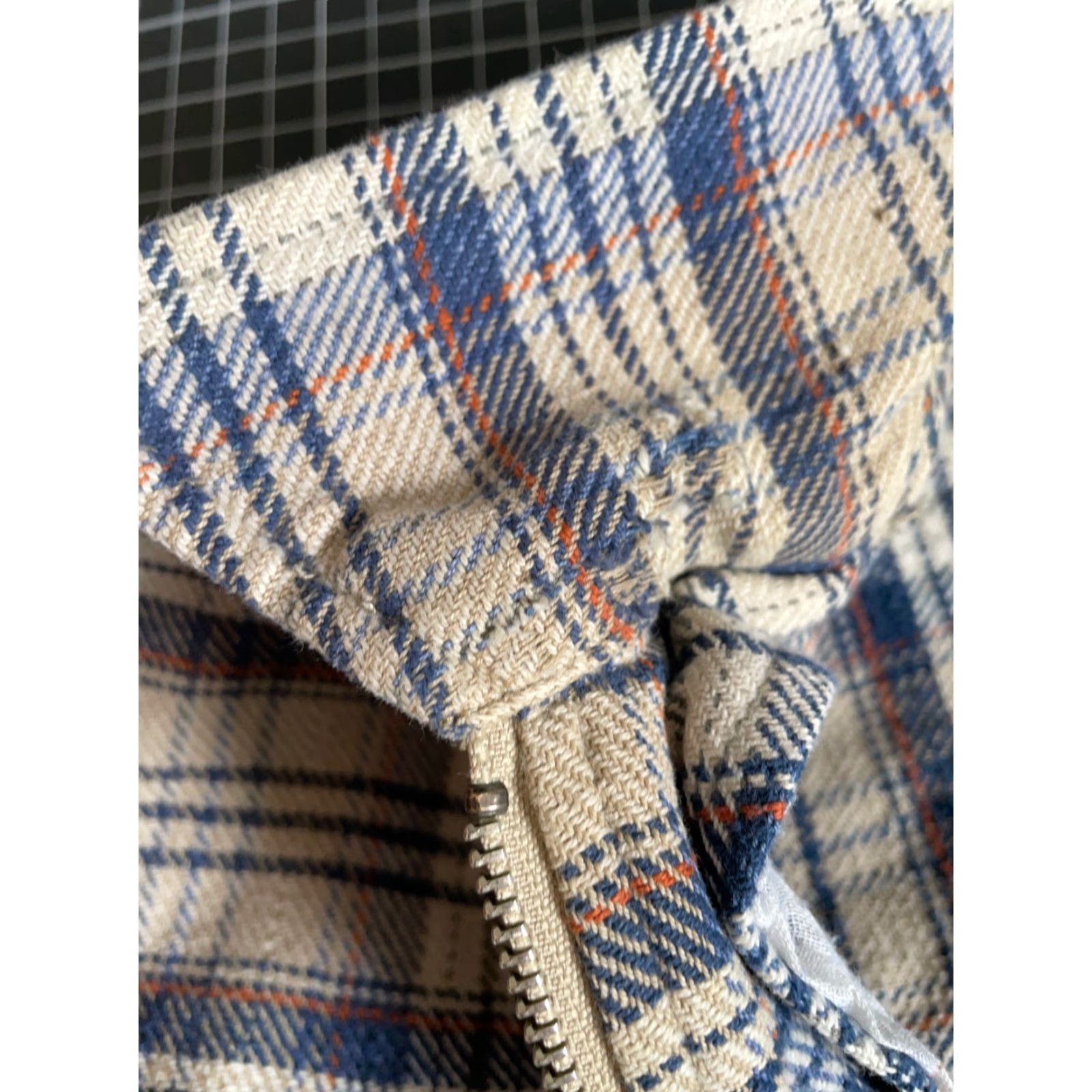 Propper VINTAGE Property 90s Zip Up Flannel Shirt Men Large Gray Beige Plaid Grunge Workwear Size US L / EU 52-54 / 3 - 5 Thumbnail