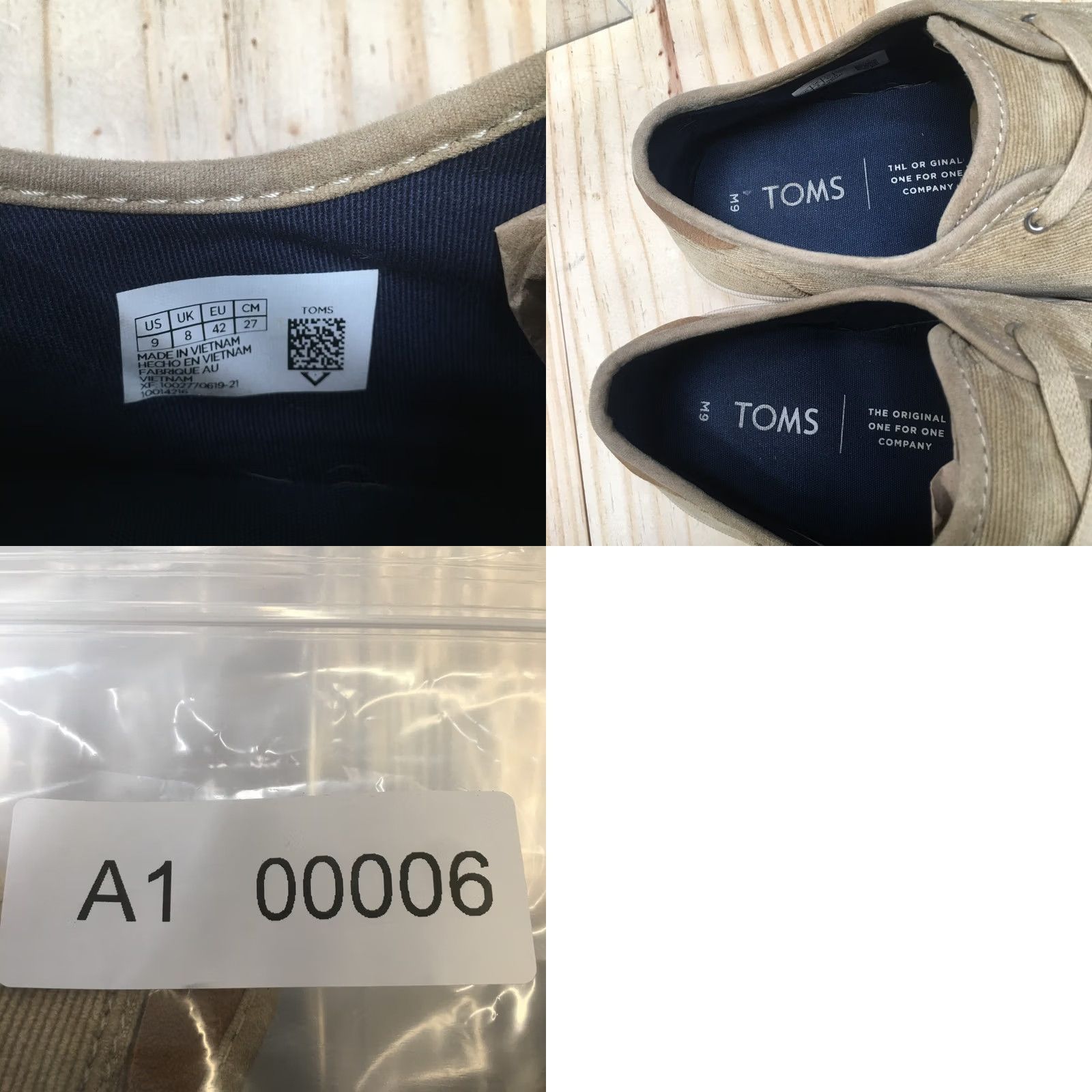 Toms TOMS Mens 9 M Tan Corduroy Lace Up Casual Sneakers Canvas Comfort Shoes Size US M / EU 48-50 / 2 - 9 Thumbnail