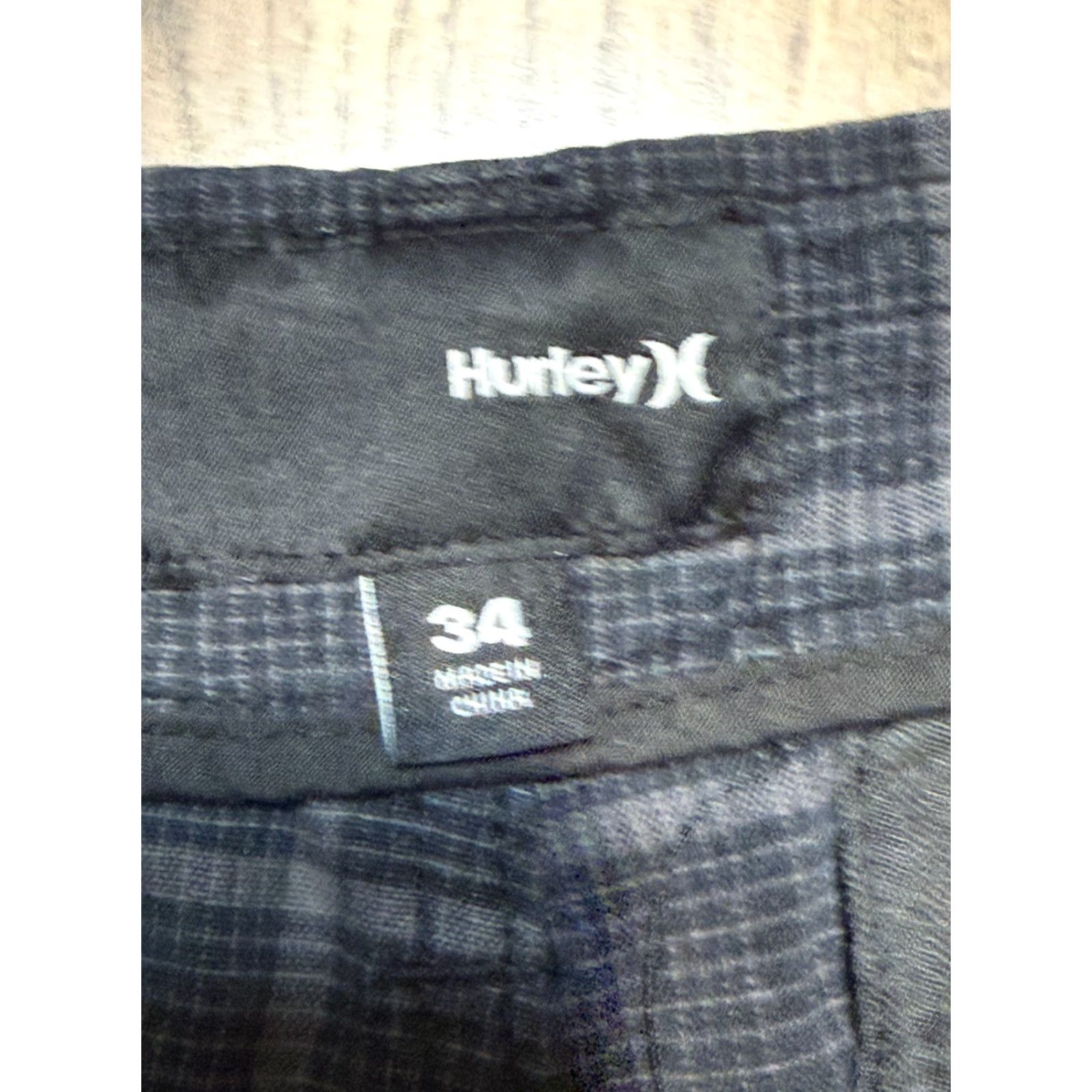 Hurley Hurley Shorts Men's 34 Plaid Chino Shorts Casual Pockets Black Grey Size US 34 / EU 50 - 6 Thumbnail