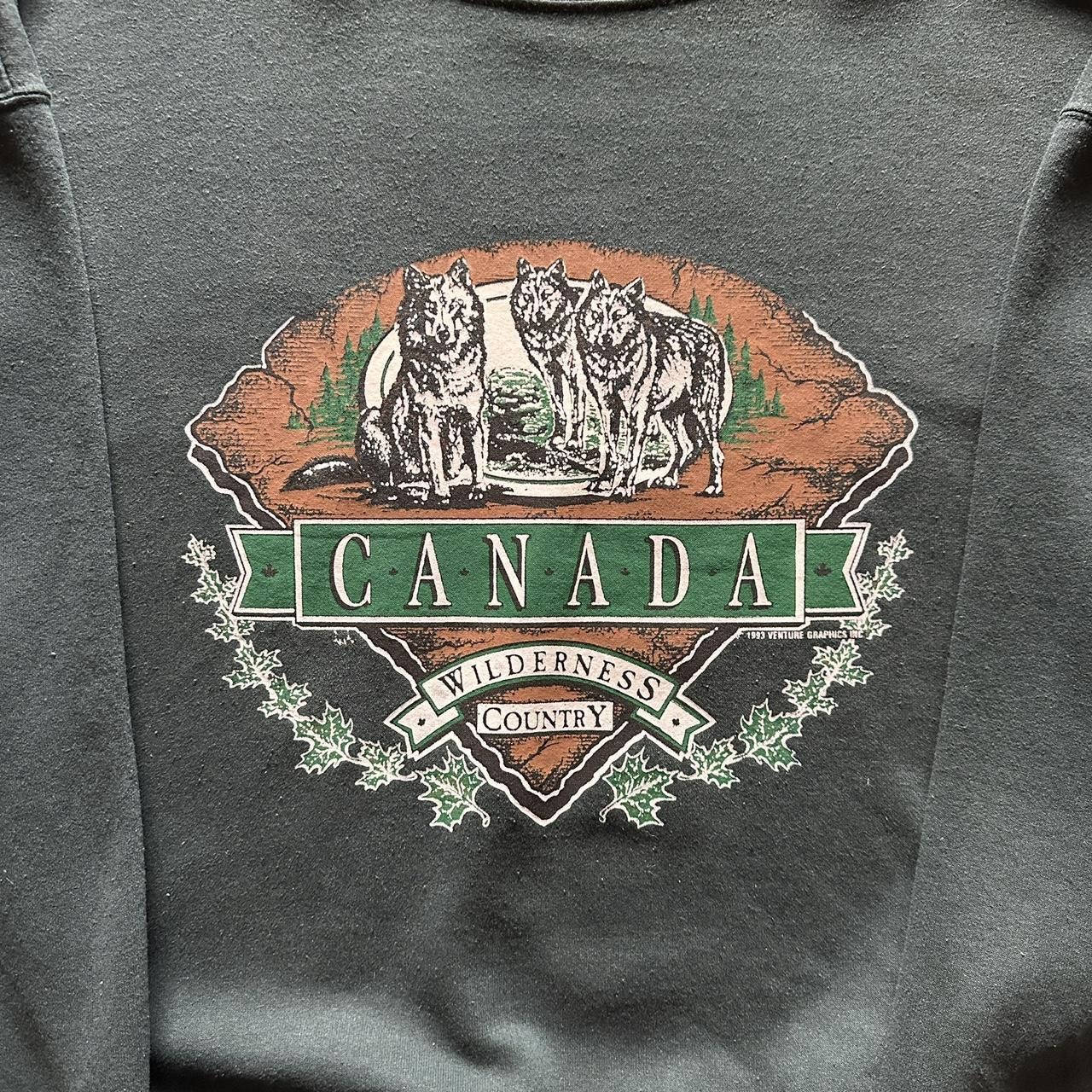 Vintage vintage nature wolves boxy green sweatshirt Size US L / EU 52-54 / 3 - 2 Thumbnail