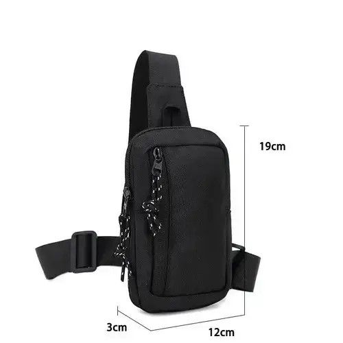 Hypebeast Black Shoulder Carry Side Bag Zip Satchel Pack Tactical Size ONE SIZE - 3 Thumbnail