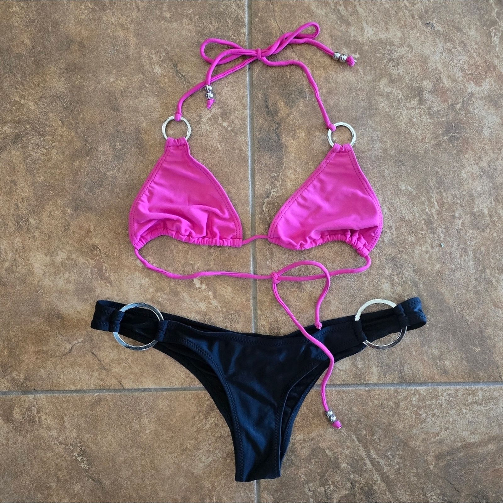 Other Pink Black | FYS | Rio Ring Bikini Set Size ONE SIZE - 3 Thumbnail