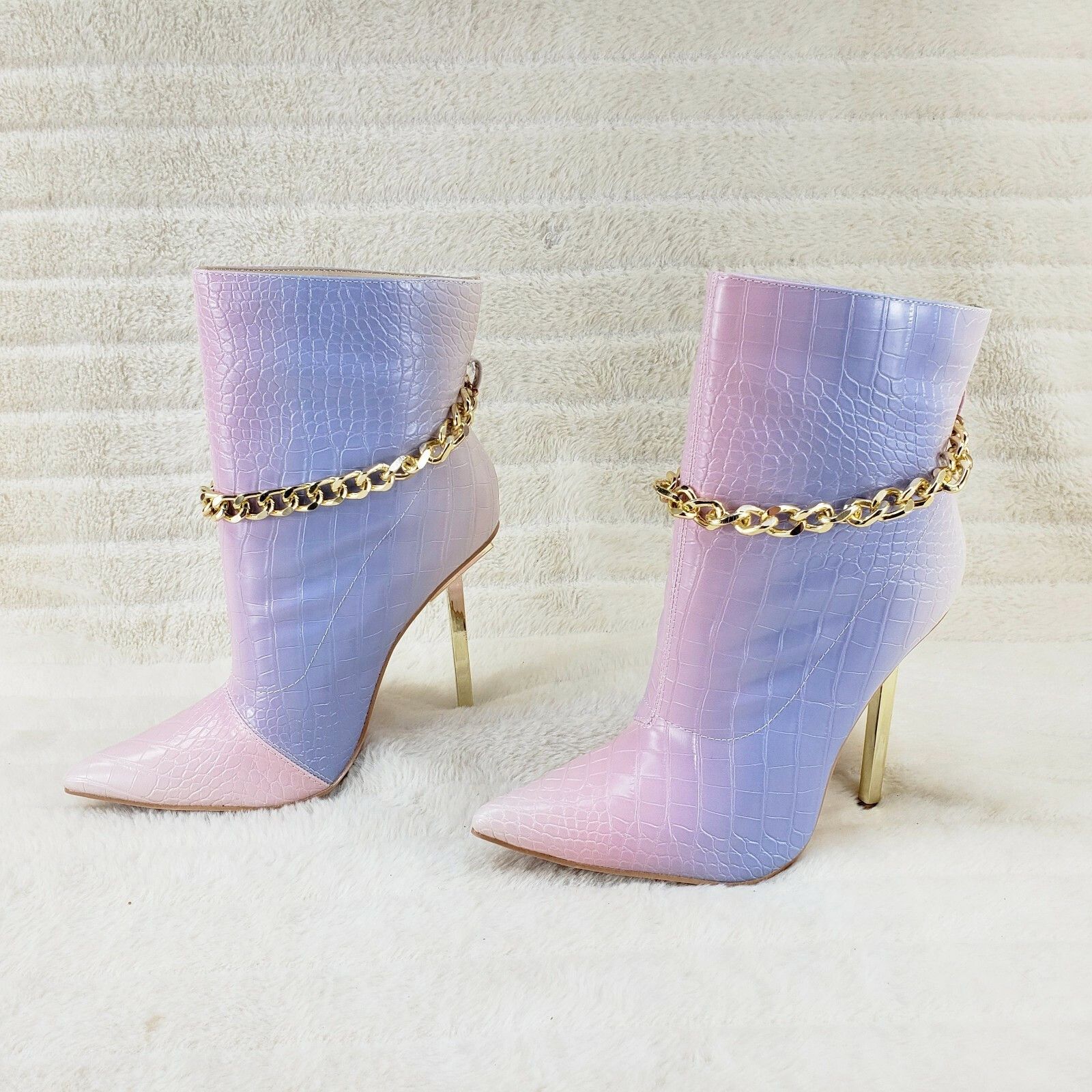 Other Roxy Pink Lilac Pointy Toe Slim Stiletto Heel Sexy Ankle Boo Size US 10 / IT 40 - 3 Thumbnail