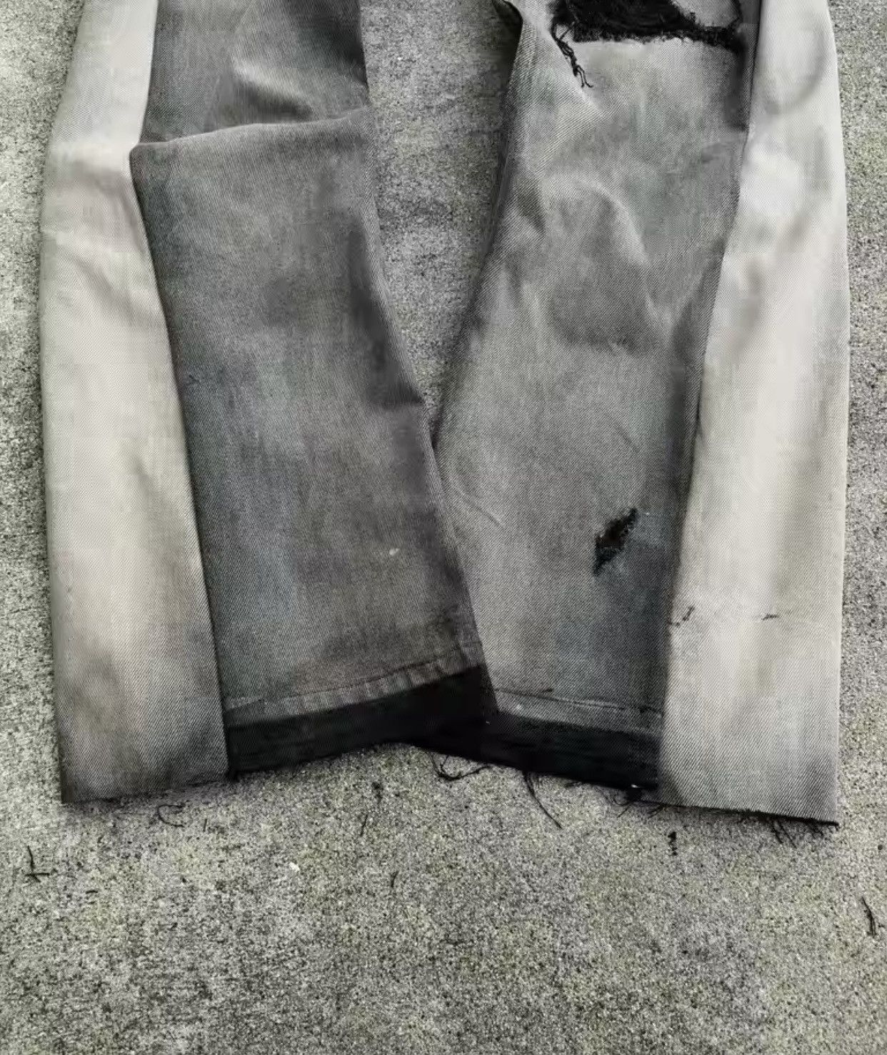 Jean High Waist Frayed Patchwork Embroidery Micro Flared Jeans Size US 33 - 3 Thumbnail