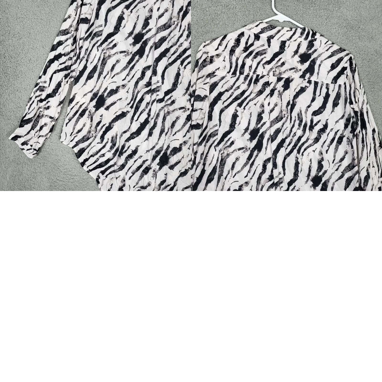 CLOT Cloth & Stone Button Up Zebra Print Women's Shirt M Multicolor Long Sleeve Regular Fit Casual Shirt Women ZX-Print Size M / US 6-8 / IT 42-44 - 8 Thumbnail