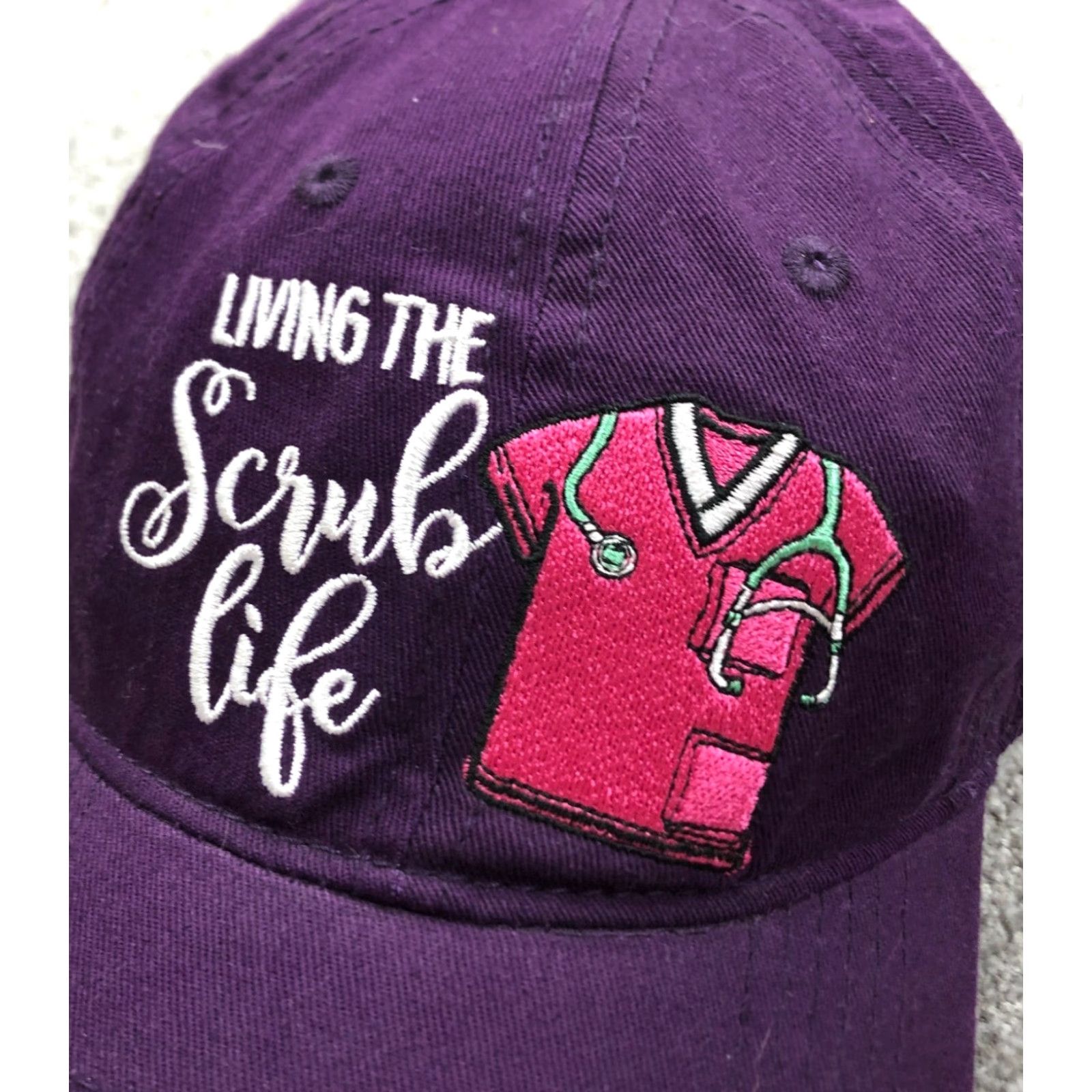 Alife Simply Southern Hat Cap Strap Back Purple Twill Nurse Ladies Womens Adjustable 100% Cotton Twill Embroidered Baseball Cap Size ONE SIZE - 3 Thumbnail