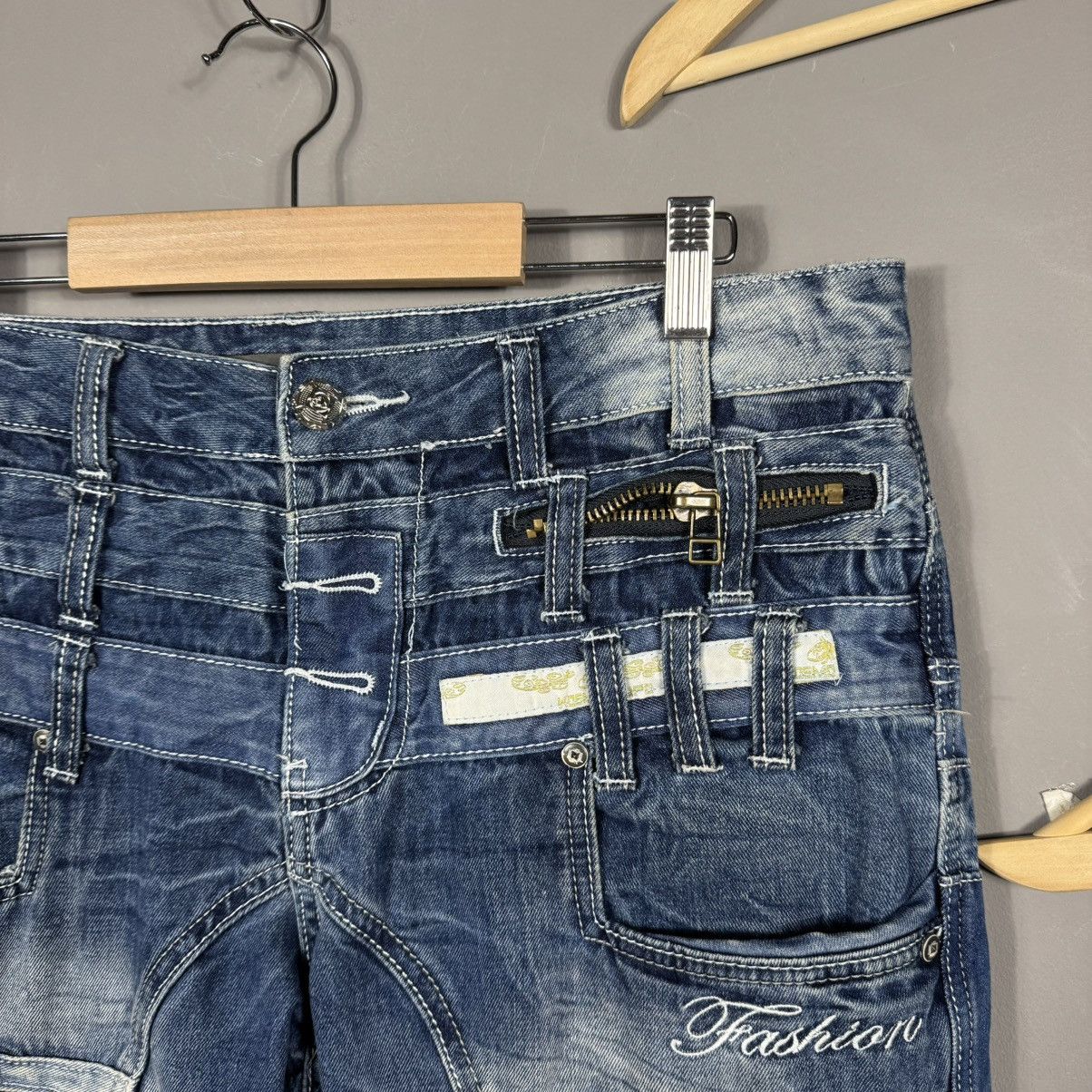 Japanese Brand Kosmo Lupo Avant Garde Y2K Japanese Style Opium Jeans Size US 34 / EU 50 - 7 Thumbnail
