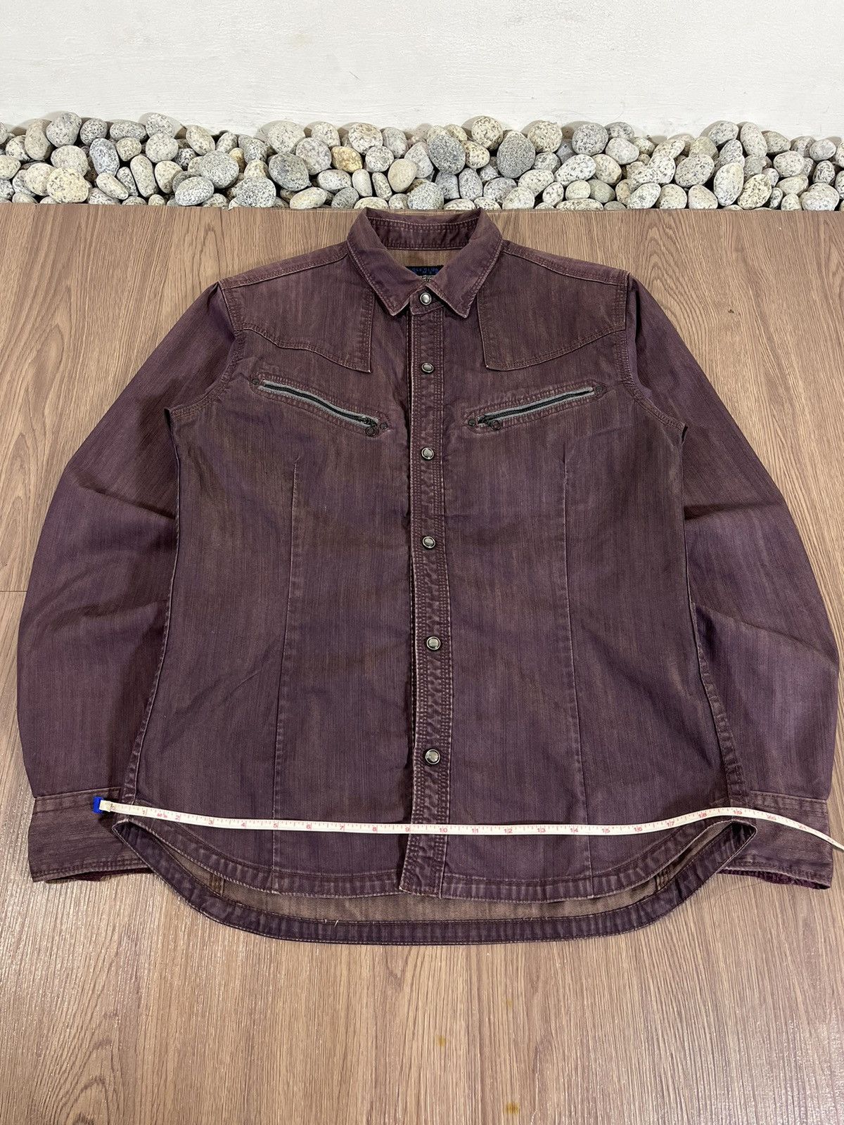 Nicole Club NCFM Maroon Coated Button Shirt Size US M / EU 48-50 / 2 - 11 Thumbnail