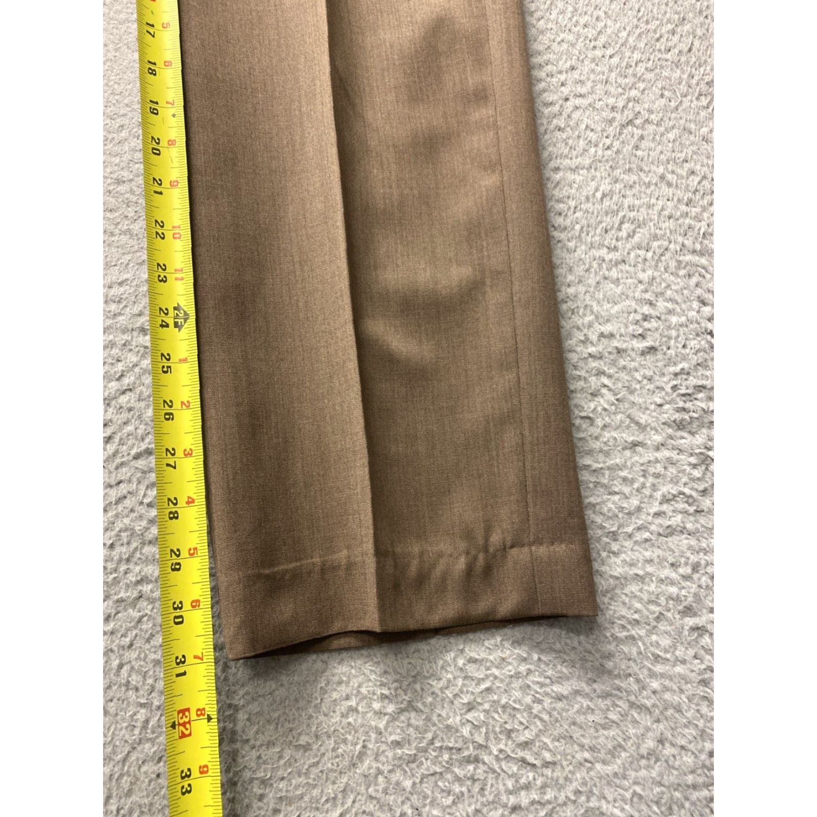 Banana Republic Banana Republic Pants Men 33 Regular Brown Wool Dress Pants Flat Front Zip Slant Pockets 30 in Inseam 33x30 Classic Business Formal Mens Size US 33 - 5 Thumbnail