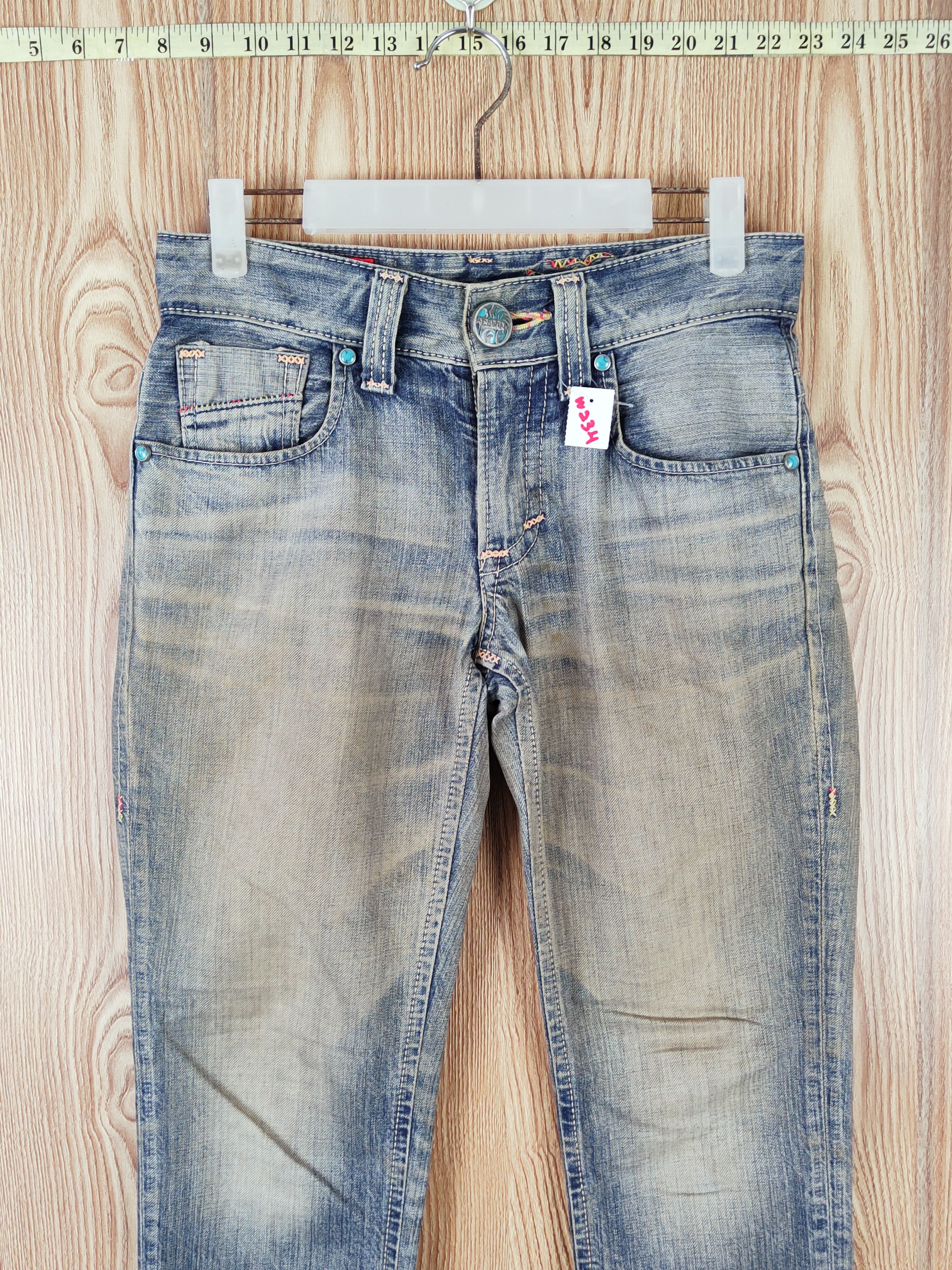 Edwin Edwin Blue Faded Distressed Ripped Jeans #W234 Size 28" / US 6 / IT 42 - 2 Thumbnail
