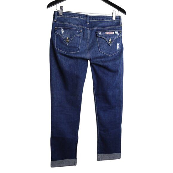 Hudson Hudson Jeans Blue Skinny Cropped Rolled Cuff Raw Hem Size 30" / US 8 / IT 44 - 5 Thumbnail
