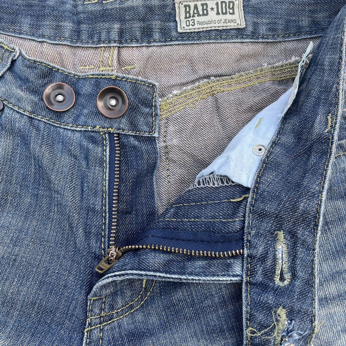If Six Was Nine BAB 109 DISTRESSED FLARE DENIM PANTS Size 29" - 8 Thumbnail