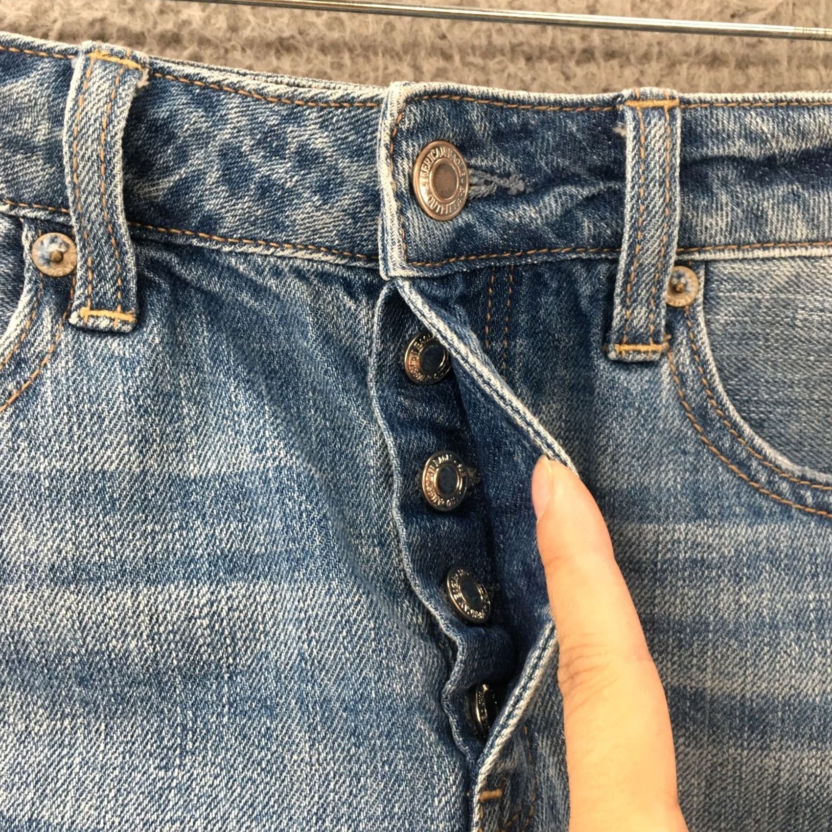 American Eagle Outfitters American Eagle Outfitters Skirt Womens 4 Blue Denim Cut Off Button Fly 5 Pockets Size 27" / US 4 / IT 40 - 3 Thumbnail