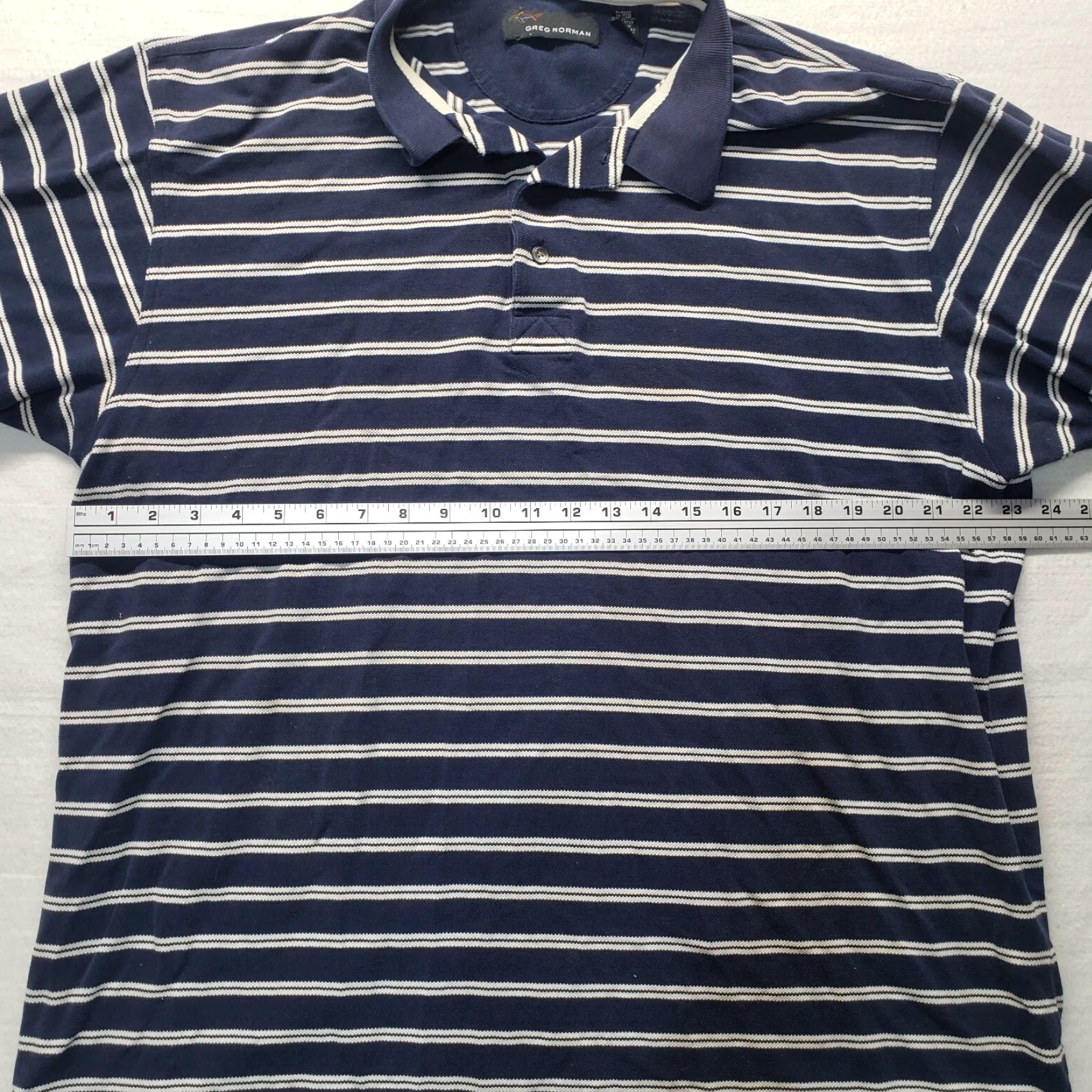 Vintage GREG NORMAN Striped Golf Polo Shirt Adult Men's XL Blue Size US XL / EU 56 / 4 - 4 Thumbnail