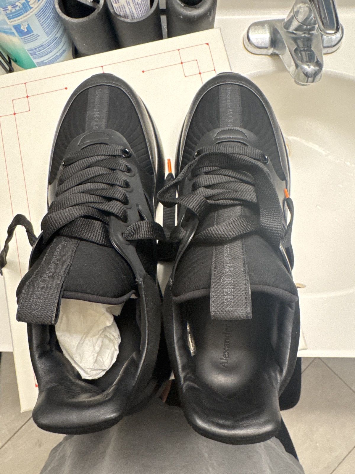 Alexander McQueen Alexander Mcqueen Nappa Joey Triple Black sneakers Size US 10 / EU 43 - 3 Thumbnail