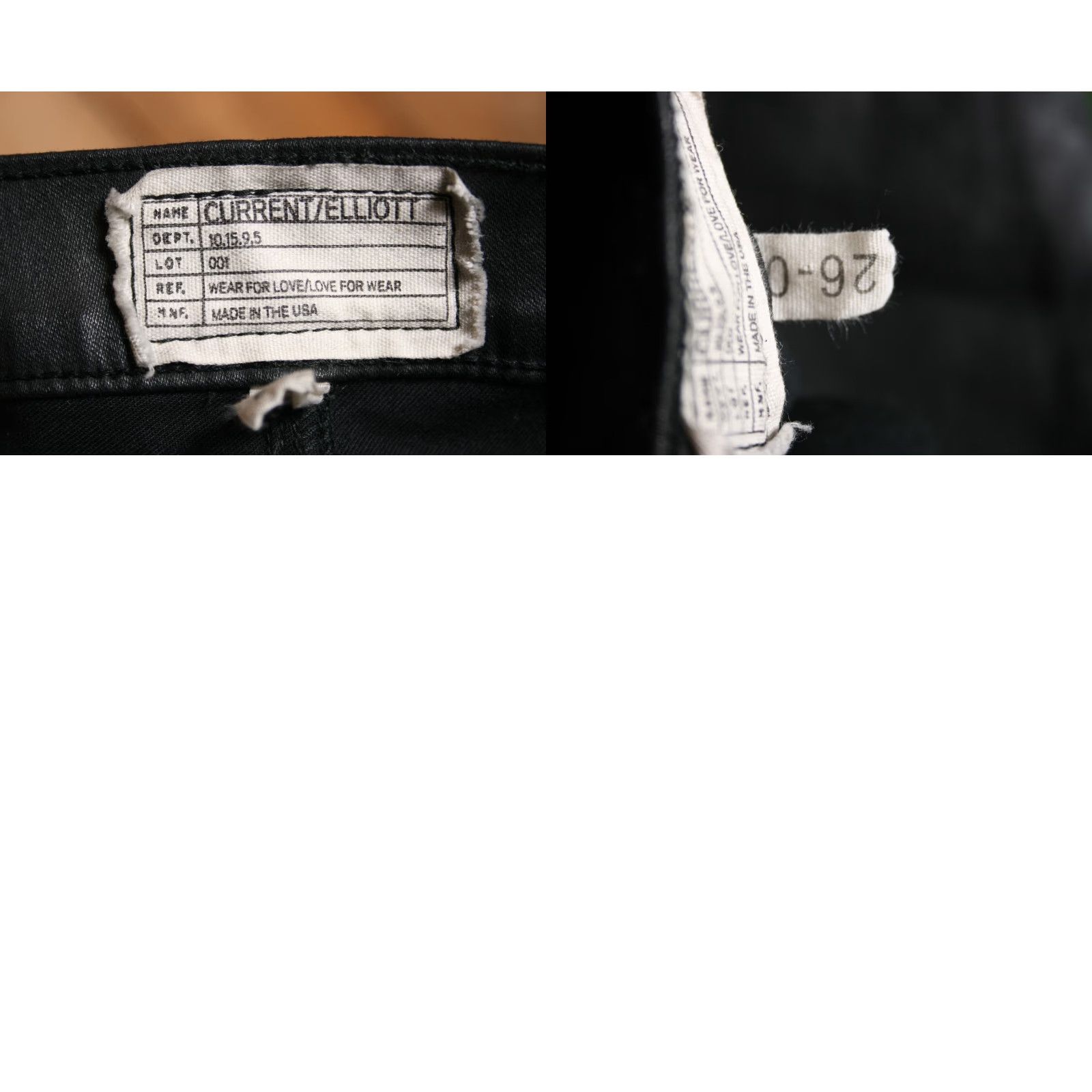 Vintage Current/Elliott The Sweeney Coated Black Stretch Skinny Moto Jeans Sz 26 Women Size 26" / US 2 / IT 38 - 8 Thumbnail