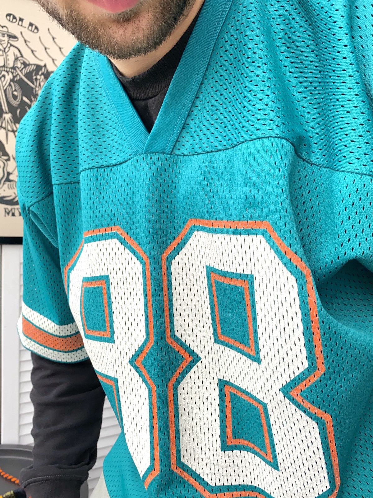 Logo 7 × NFL × Vintage Vintage 90s Miami Dolphins #88 Mike Gesicki Logo7 NFL Jersey Size US XL / EU 56 / 4 - 11 Thumbnail