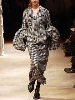 Yohji Yamamoto Yohji Yamamoto 03AW Vintage Plaid Tassel Mermaid Gown Size S / US 4 / IT 40 - 1 Thumbnail