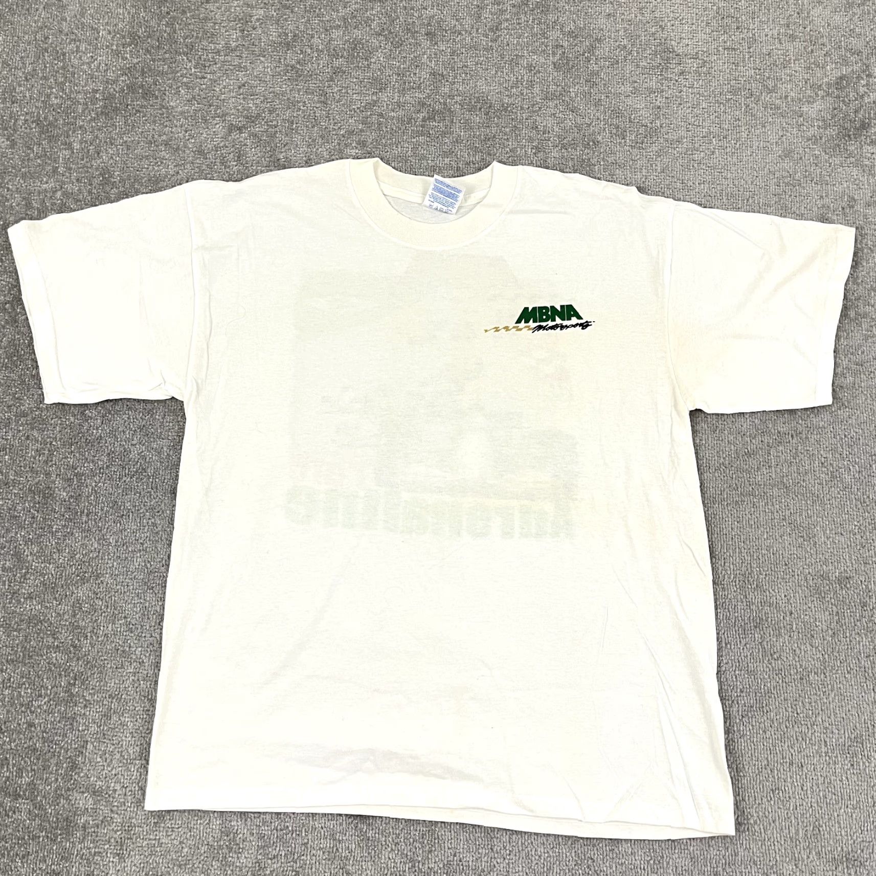 Gildan MBNA Motorsports Shirt Mens XL White Graphic Print Tee Adrenaline Y2K Gildan Card Stock Car Racing T-Shirt Size US XL / EU 56 / 4 - 3 Thumbnail