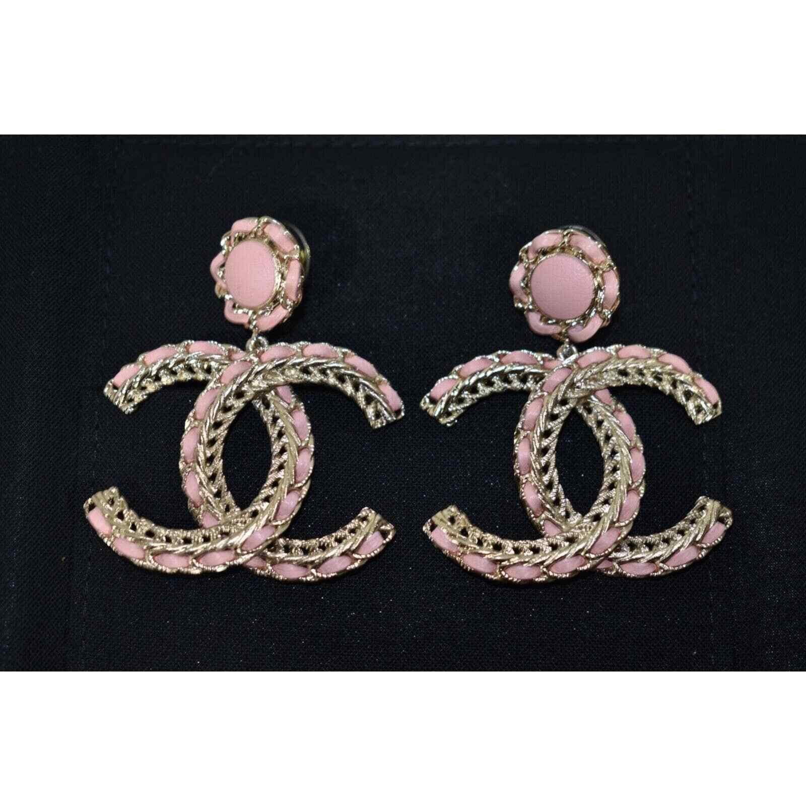 Chanel Chanel Leather Gold Chain Dangle Drop Statement Earrings Size ONE SIZE - 7 Thumbnail