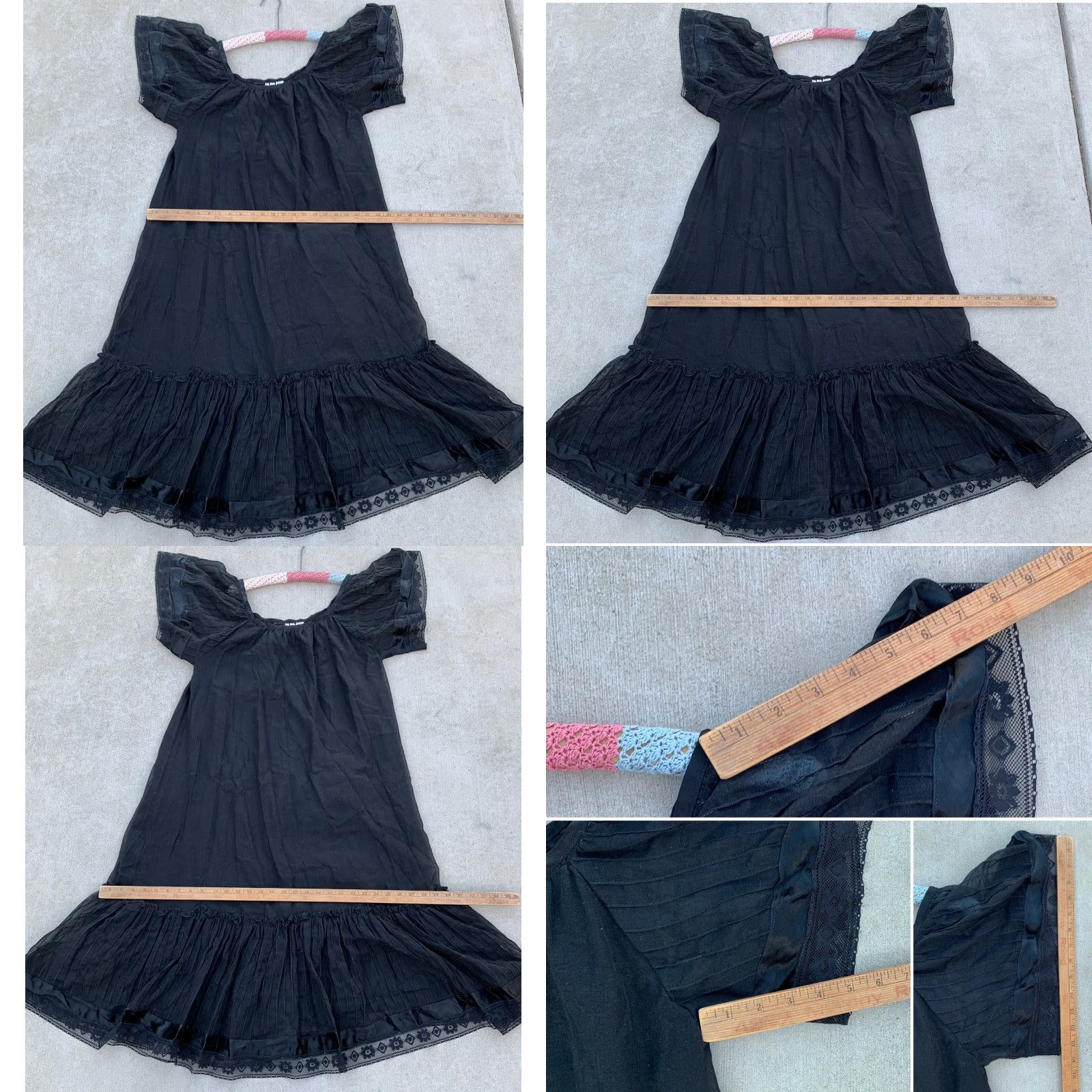 Vintage VINTAGE Made In Mexico Black Cotton Peasant Hippie Chic Dress M Womens Size M / US 6-8 / IT 42-44 - 11 Thumbnail