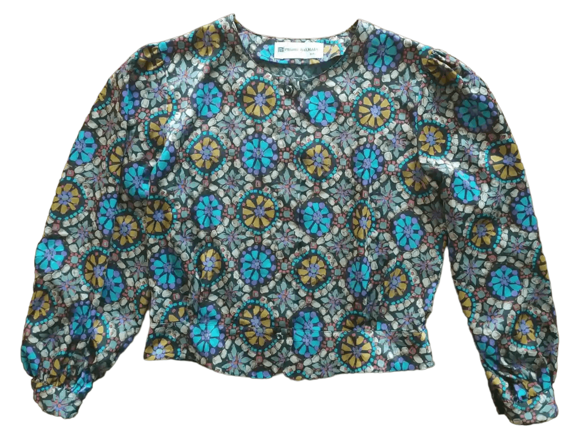 Pierre Balmain Vintage Pierre Balmain Printed Crop Top Blause Size S / US 4 / IT 40 - 1 Thumbnail