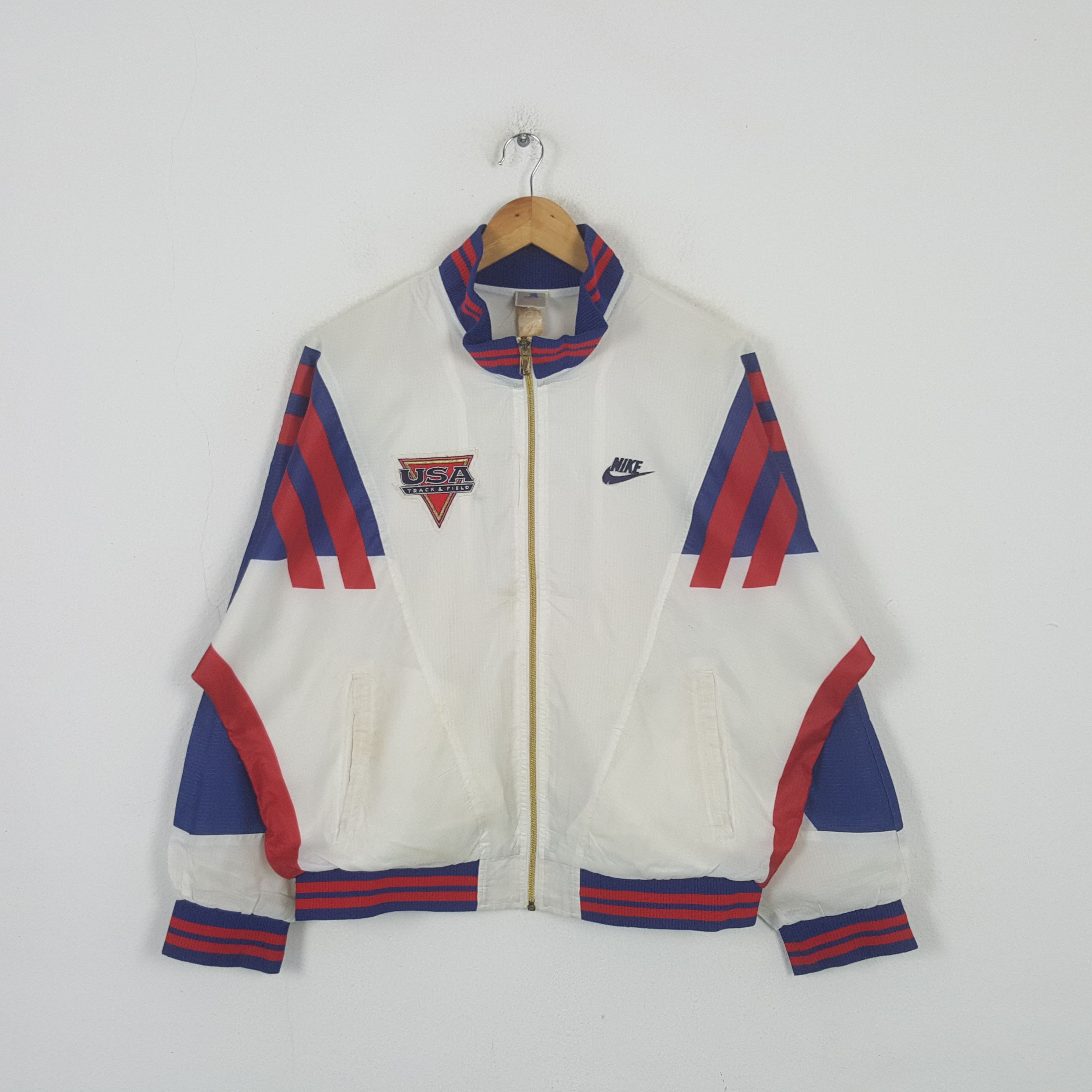 Nike Vintage NIKE USA Track & Field Windbreaker Jacket RR11 Size US XXL / EU 58 / 5 - 3 Thumbnail