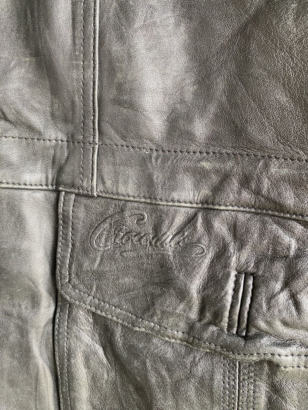 Japanese Brand Vintage Crocodile Leather Jacket Black Genuine Leather Coat Size US L / EU 52-54 / 3 - 7 Thumbnail