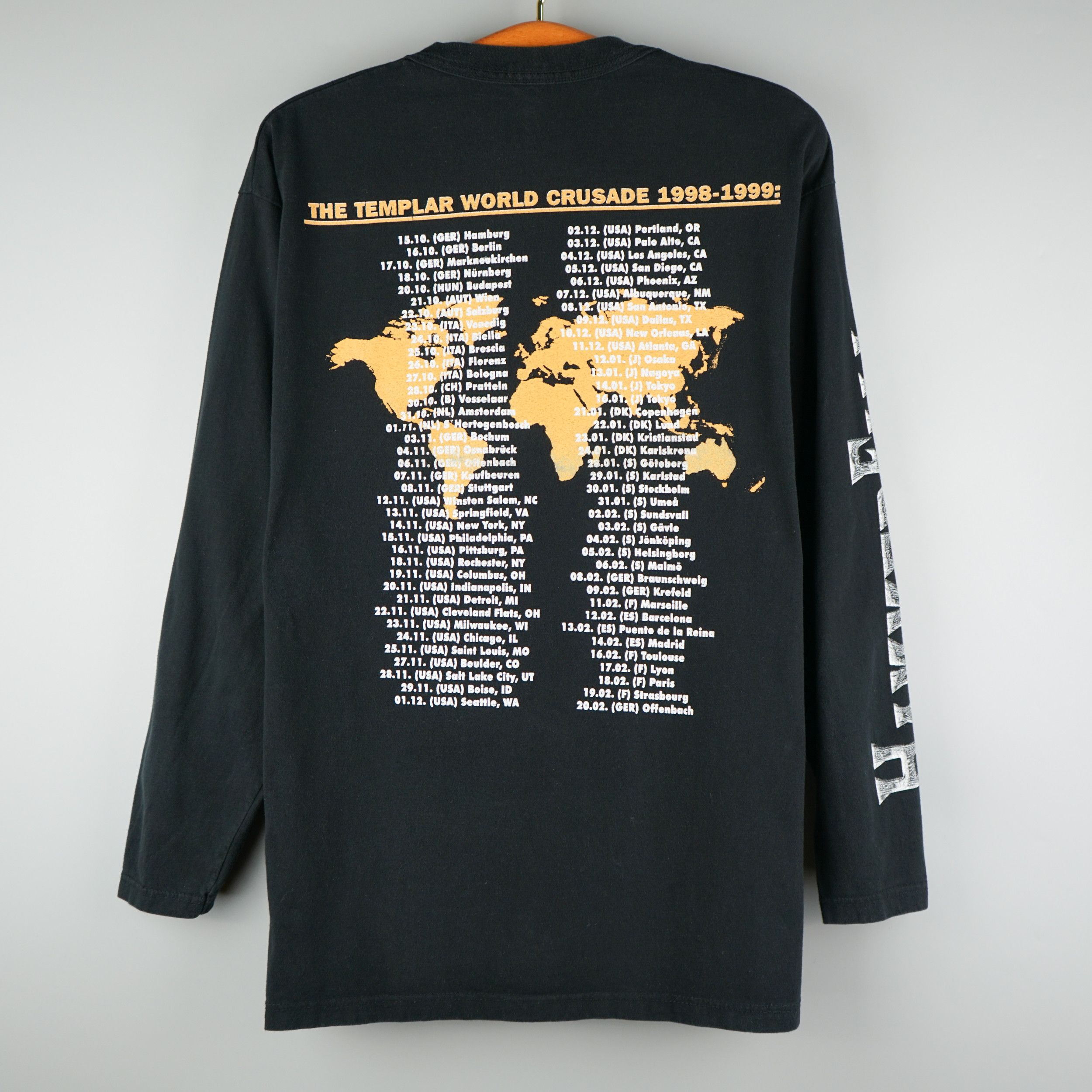 Band Tees × Vintage Vintage 1998 Hammerfall Tour T-Shirt Size US XL / EU 56 / 4 - 6 Thumbnail