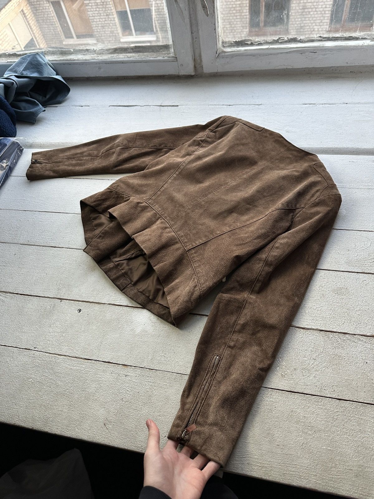 Other 🚨Y2K RICK OWENS TYPE DIRTY SLIM FIT ZIP LEATHER JACKET Size M / US 6-8 / IT 42-44 - 12 Thumbnail