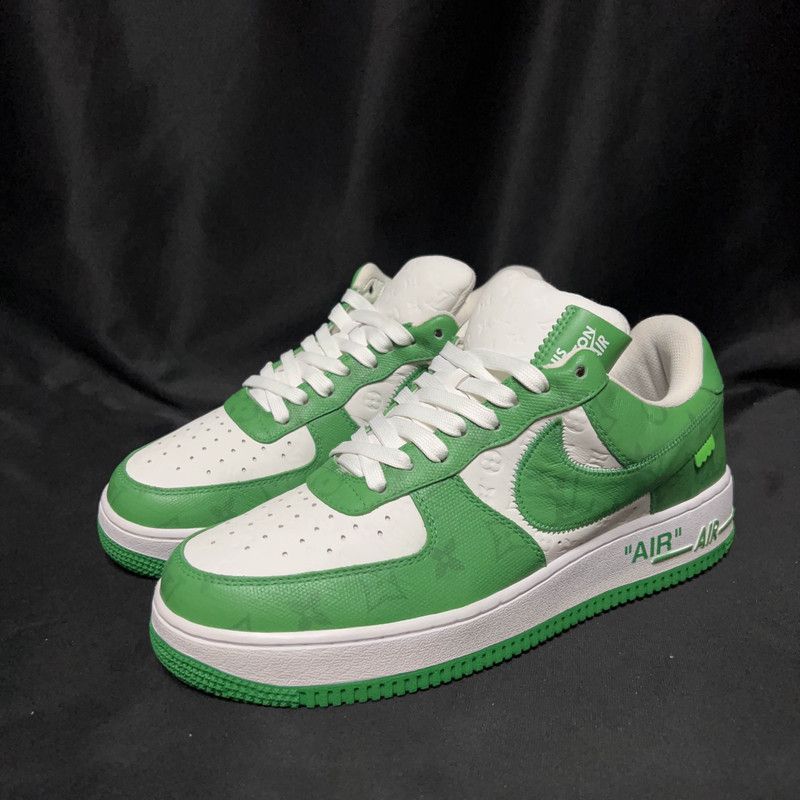 Louis Vuitton Nike x Louis Vuitton Air Force 1 Green Sneakers 0079 Size US 9.5 / EU 42-43 - 1 Thumbnail