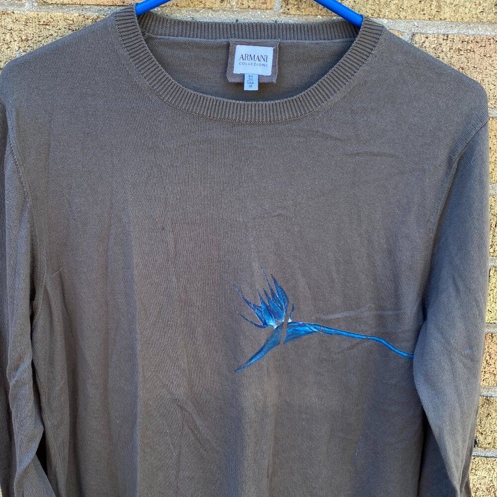 Armani Vintage Armani Wool Blend Hummingbird Sweater Medium Gray Size US M / EU 48-50 / 2 - 2 Thumbnail