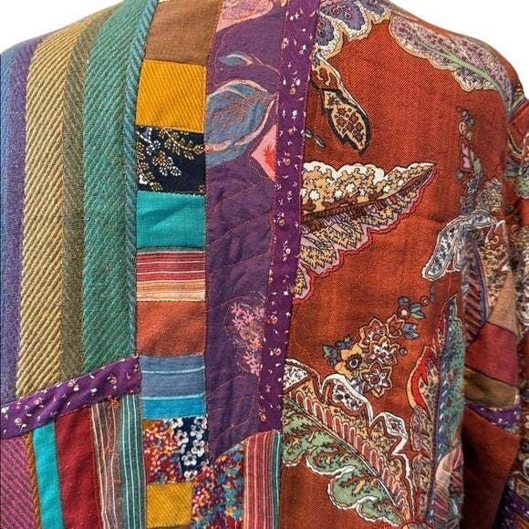 Other Handmade Patchwork Kimono Jacket Women Bright Multicolor OS Size ONE SIZE - 13 Thumbnail