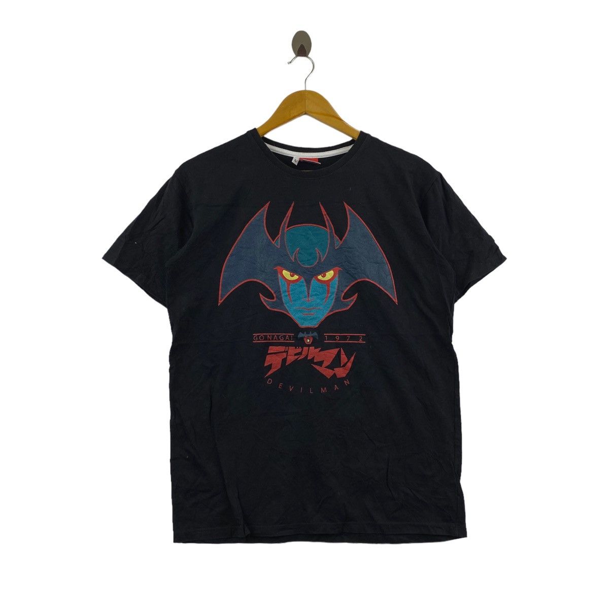 Japanese Brand × Vintage Vintage 90s DEVILMAN Japanese Anime Character Print Black Size US L / EU 52-54 / 3 - 1 Thumbnail