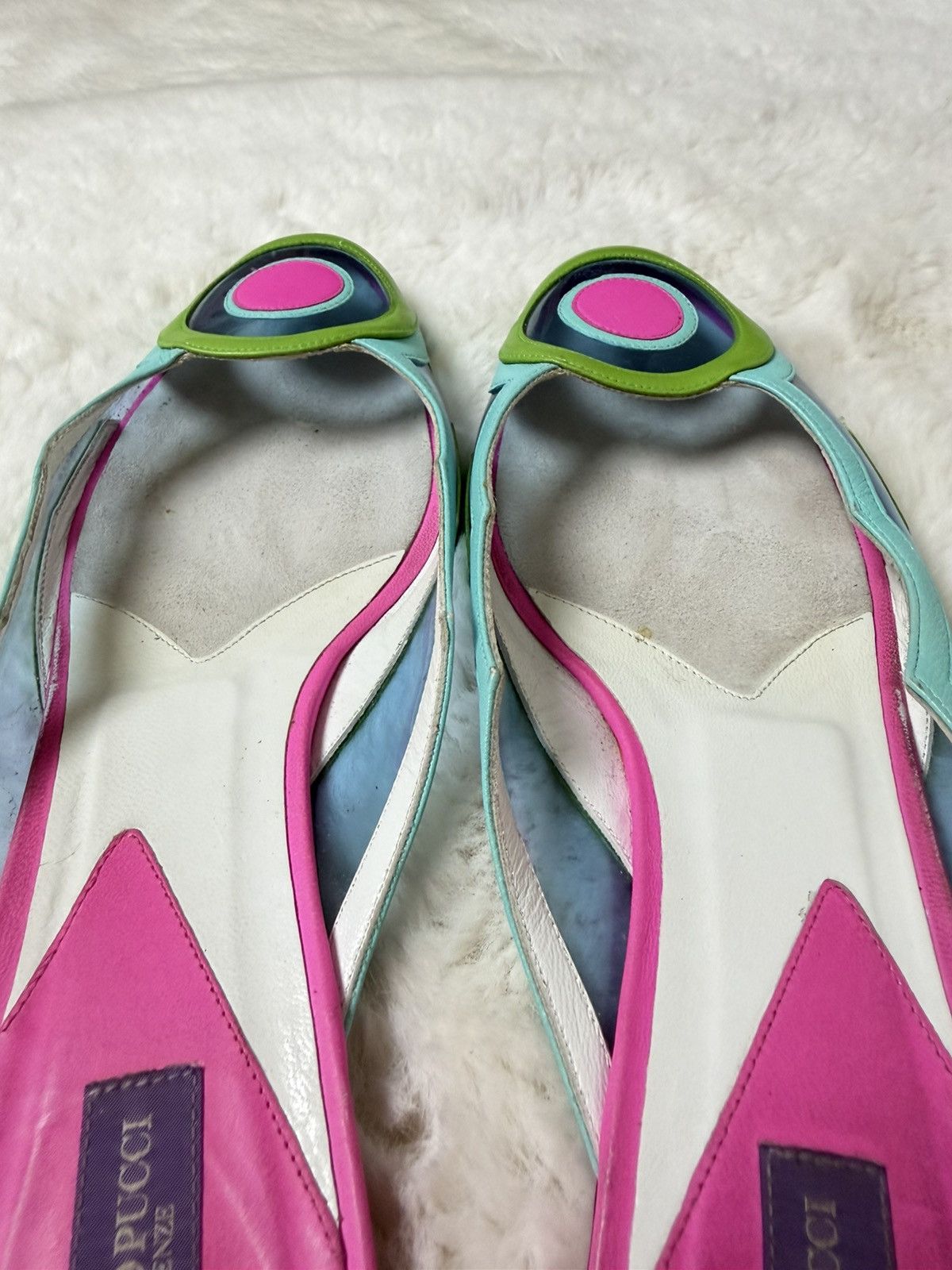 Emilio Pucci Emilio Pucci Psychedelic Flats Fuchsia Turquoise Mint Size US 9 / IT 39 - 8 Thumbnail