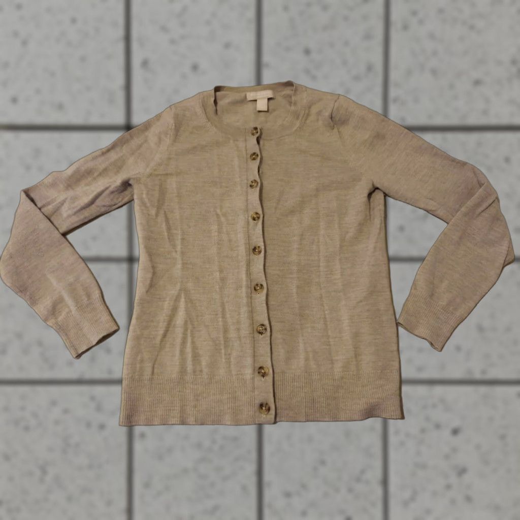 Banana Republic Womens Banana Republic Sweater Jacket Cardigan Wool Beig e M Medium Khaki Size M / US 6-8 / IT 42-44 - 1 Thumbnail