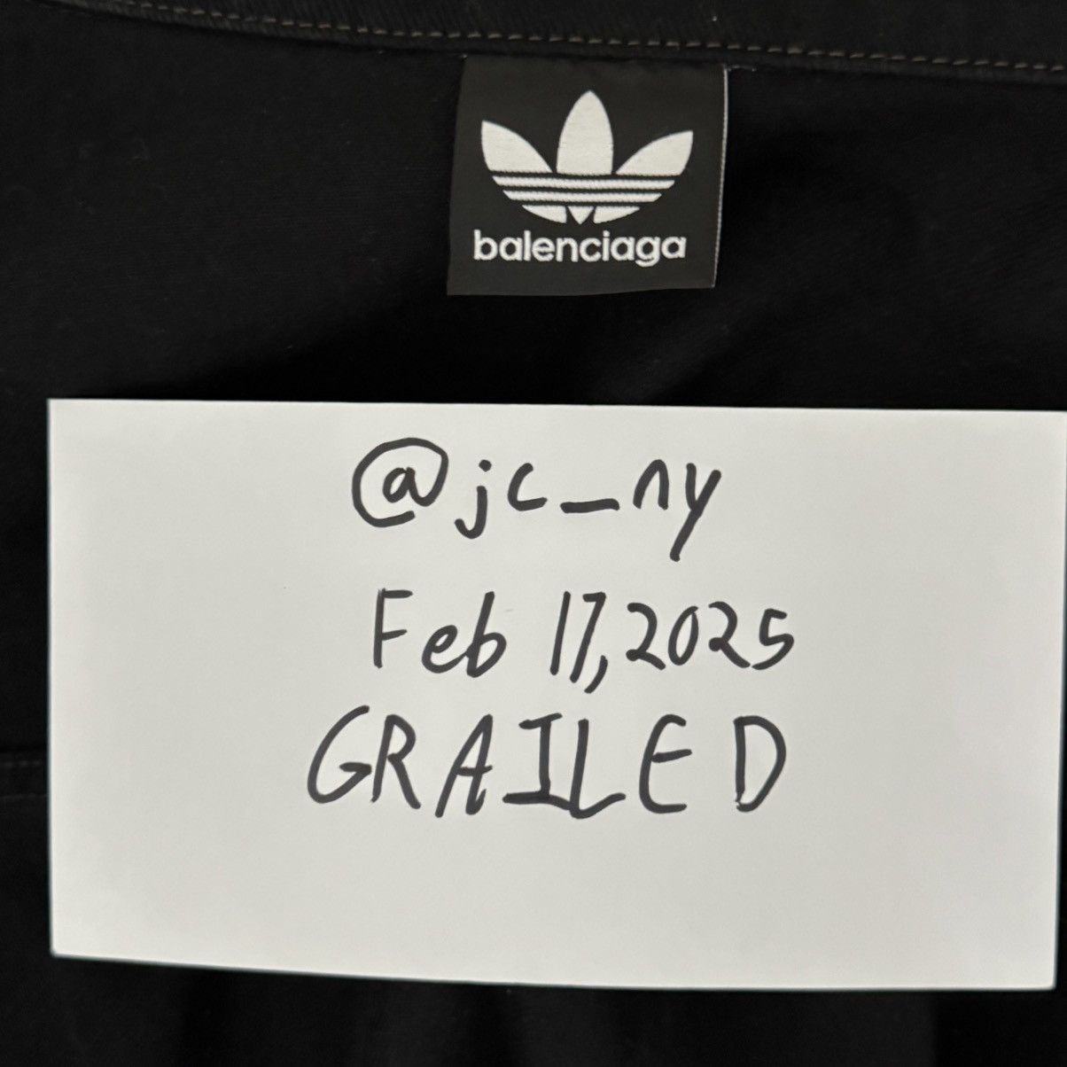Balenciaga Balenciaga x Adidas Oversized Black Denim Jacket Size US XL / EU 56 / 4 - 4 Thumbnail