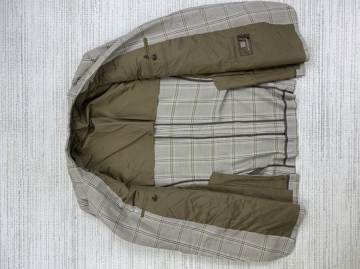 Givenchy × Vintage Vintage GIVENCH Grey Plaid Luxury Suit Blazer Size US M / EU 48-50 / 2 - 6 Thumbnail