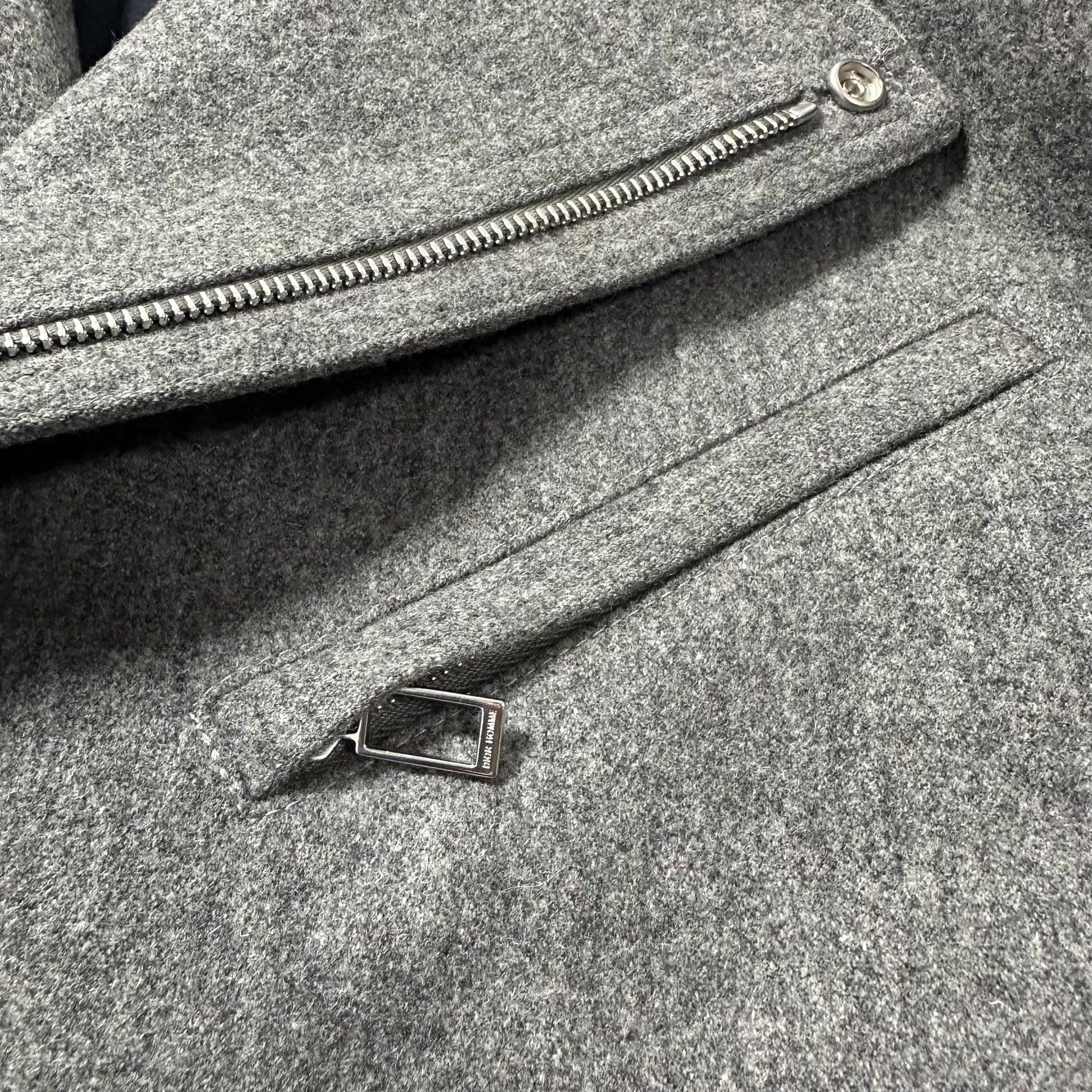 Dior Dior Homme Light Gray Biker Wool Jacket 52 Mint Size US L / EU 52-54 / 3 - 3 Thumbnail