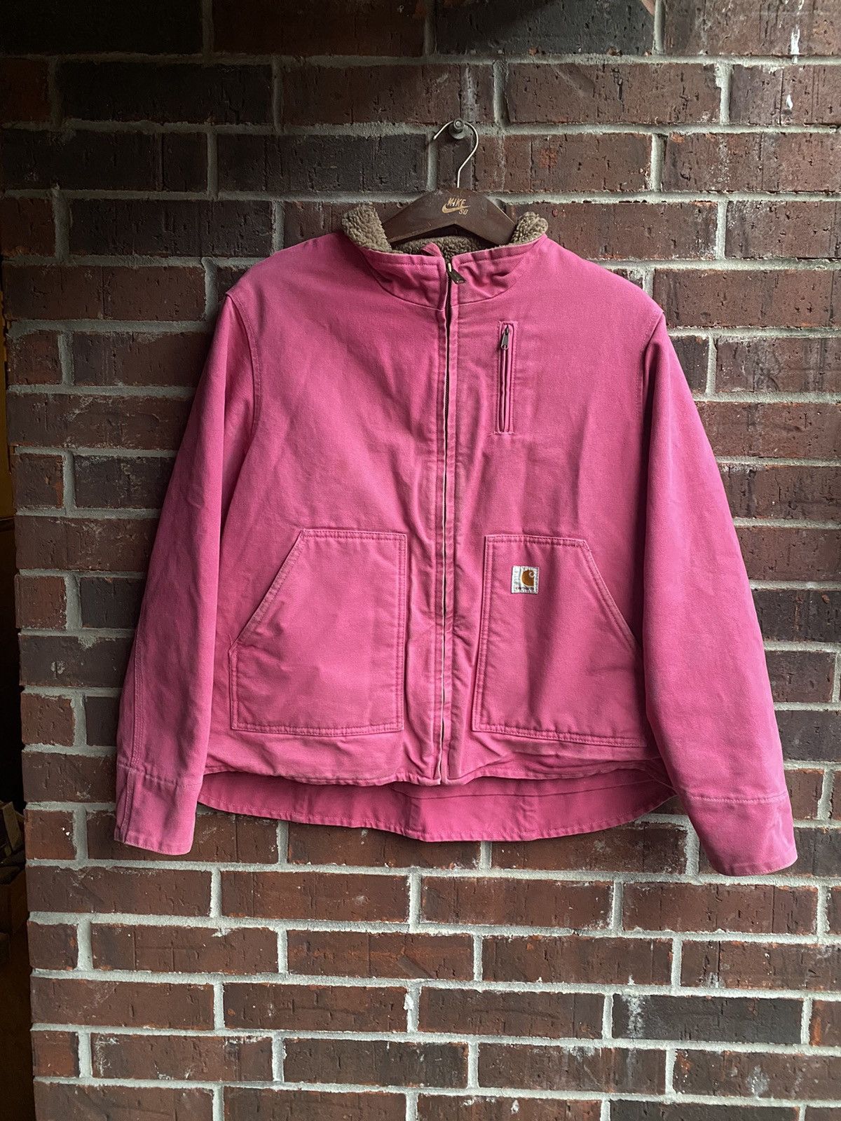 image of Carhartt Pink Sherpa Detroit Style Jacket Xl, Men's