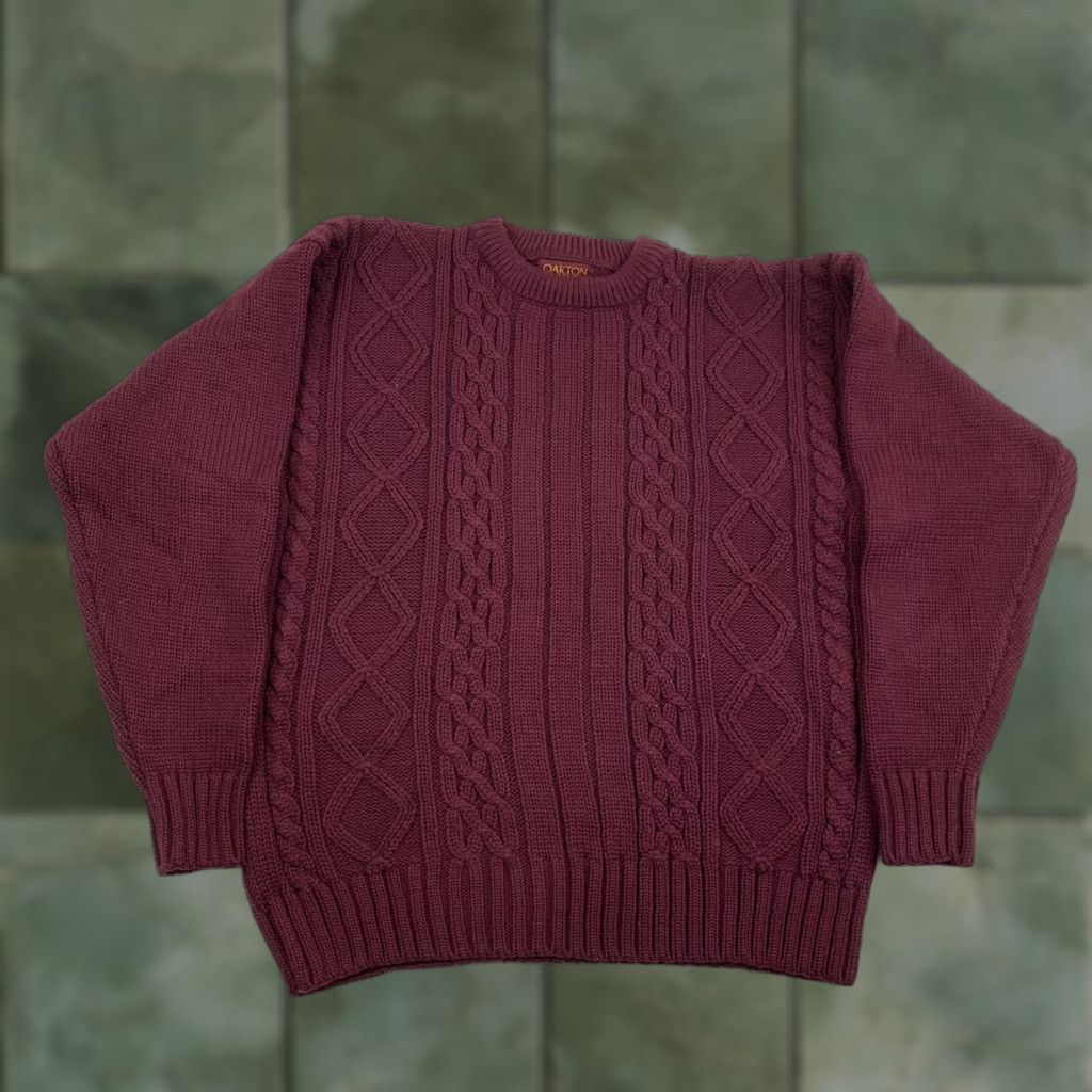 Vintage VINTAGE Oakton Sweater Pullover Adult Large Red Knit Crew Neck 90s Mens Size US L / EU 52-54 / 3 - 1 Thumbnail