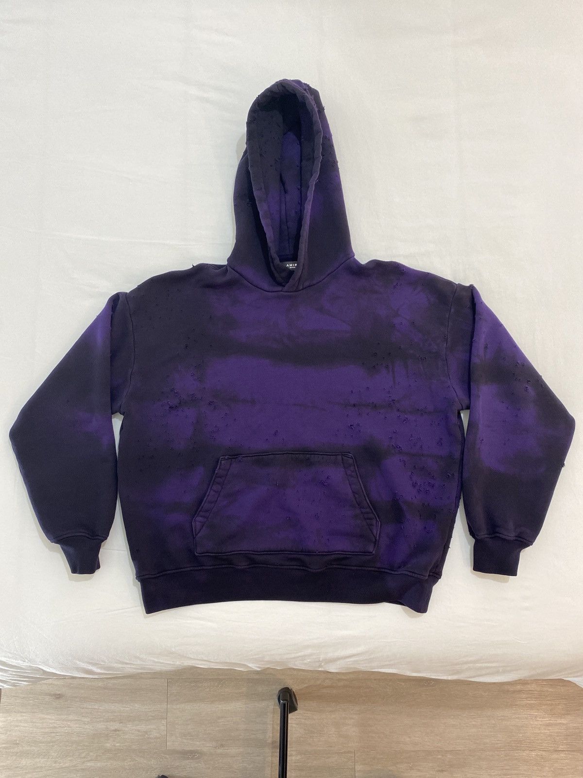 Amiri Amiri Purple Tie-Dye Distressed Shotgun Hoodie Size US M / EU 48-50 / 2 - 1 Thumbnail