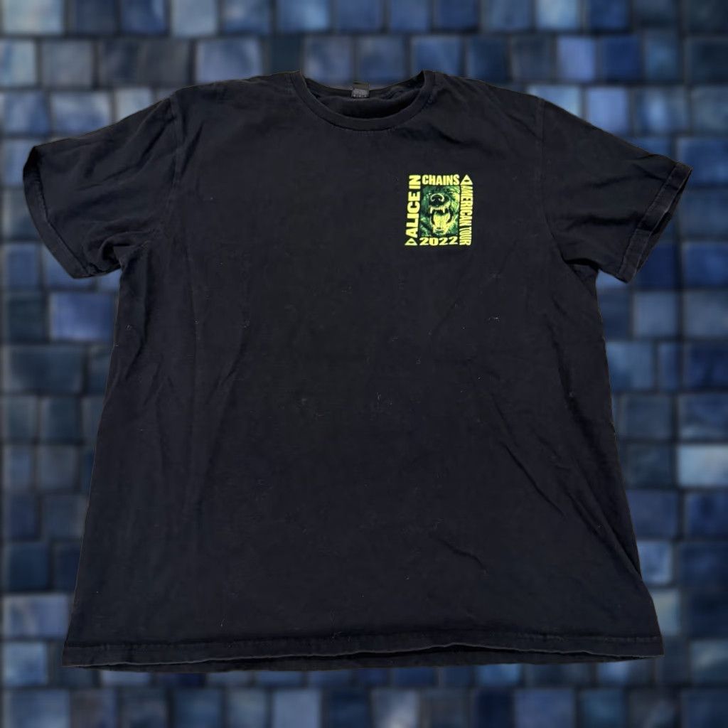 Vintage Alice in Chains American Tour 2022 T-Shirt Black Size Medium 90s Rock Size US M / EU 48-50 / 2 - 1 Thumbnail