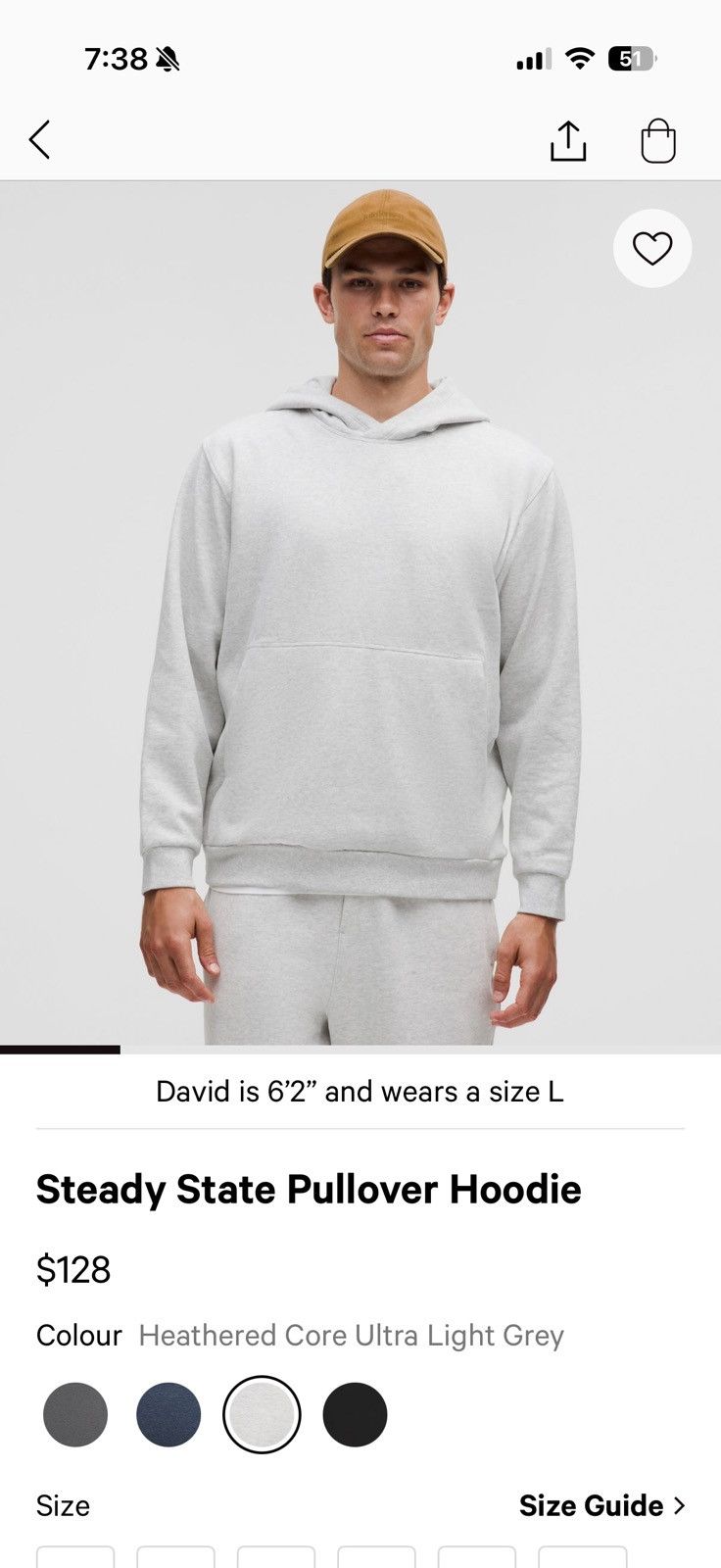 Lululemon Steady State Pullover Hoodie Size US L / EU 52-54 / 3 - 1 Thumbnail