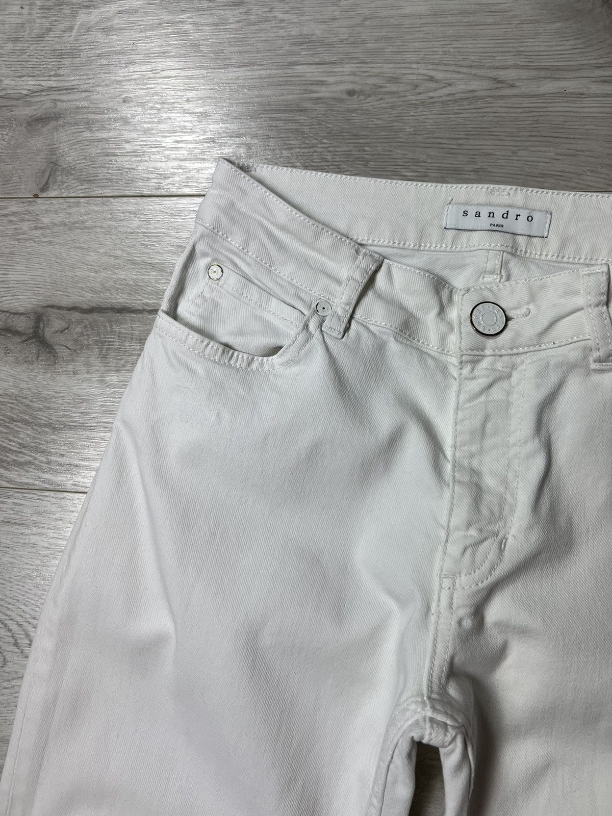Sandro Sandro Paris White Denim Pants / Jeans Size 26" / US 2 / IT 38 - 3 Thumbnail