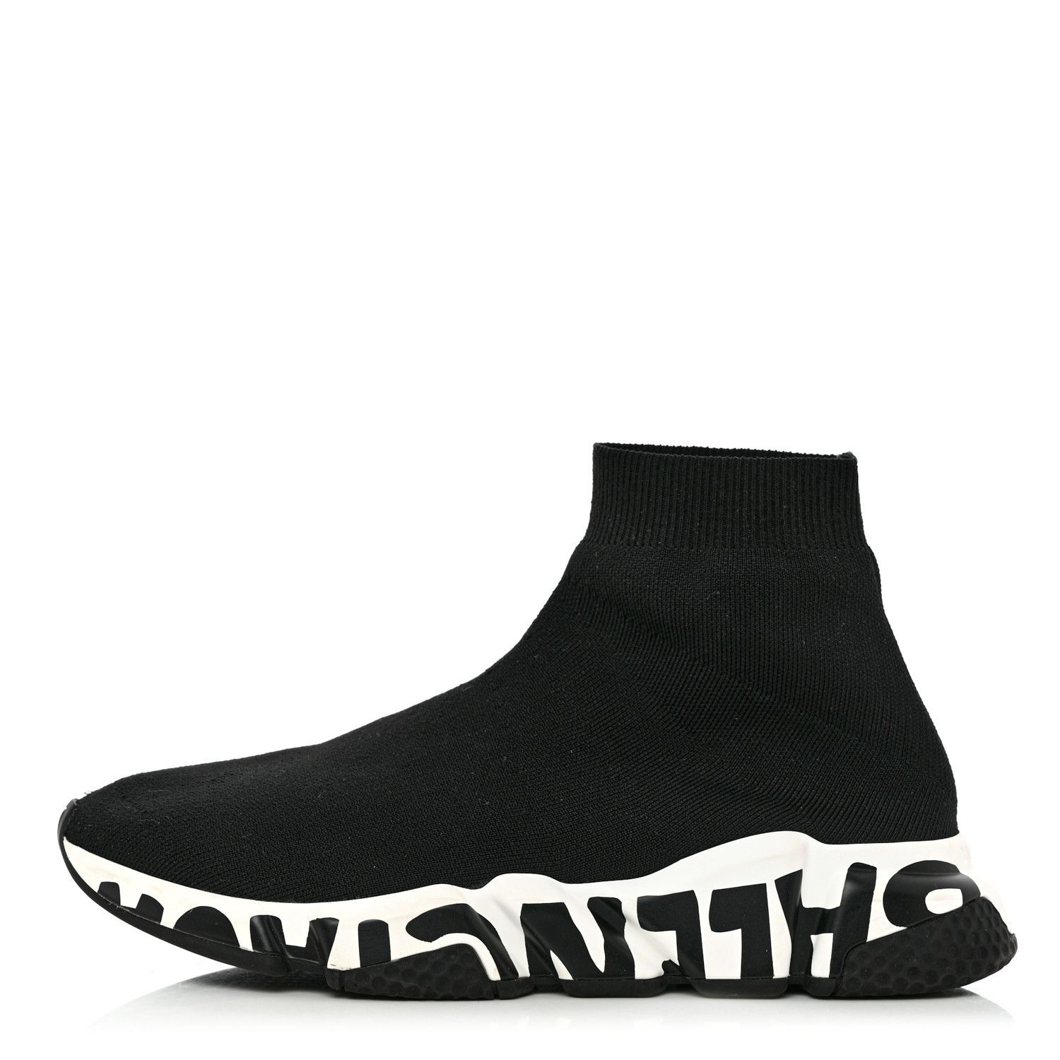 Balenciaga o1s1wg110724 Knit Speed Graffiti Sneakers in Black/White Size US 10 / EU 43 - 1 Thumbnail