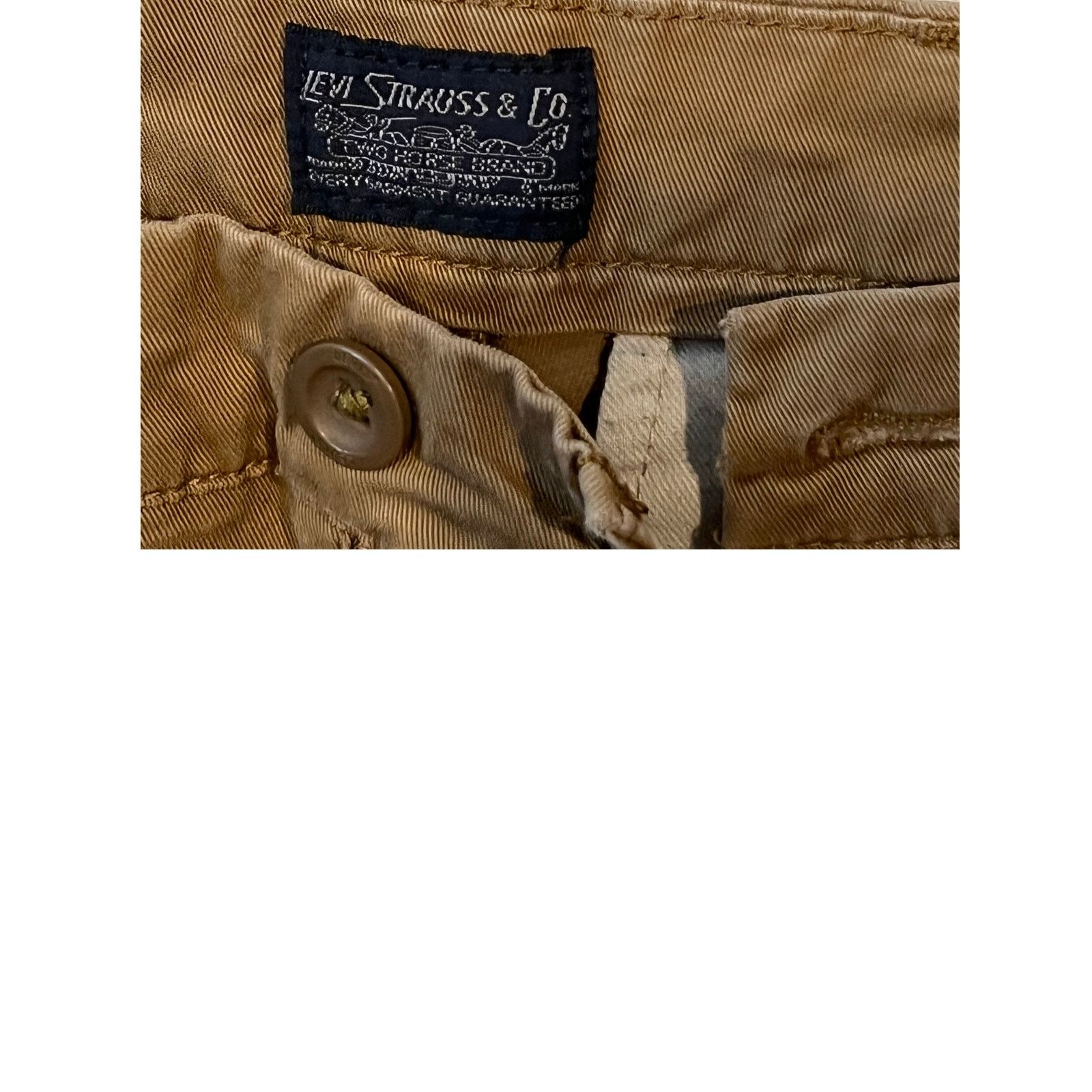 Levi's Levi Strauss Chino Tan Beige Pants Mens 33x30 Size US 33 - 3 Thumbnail