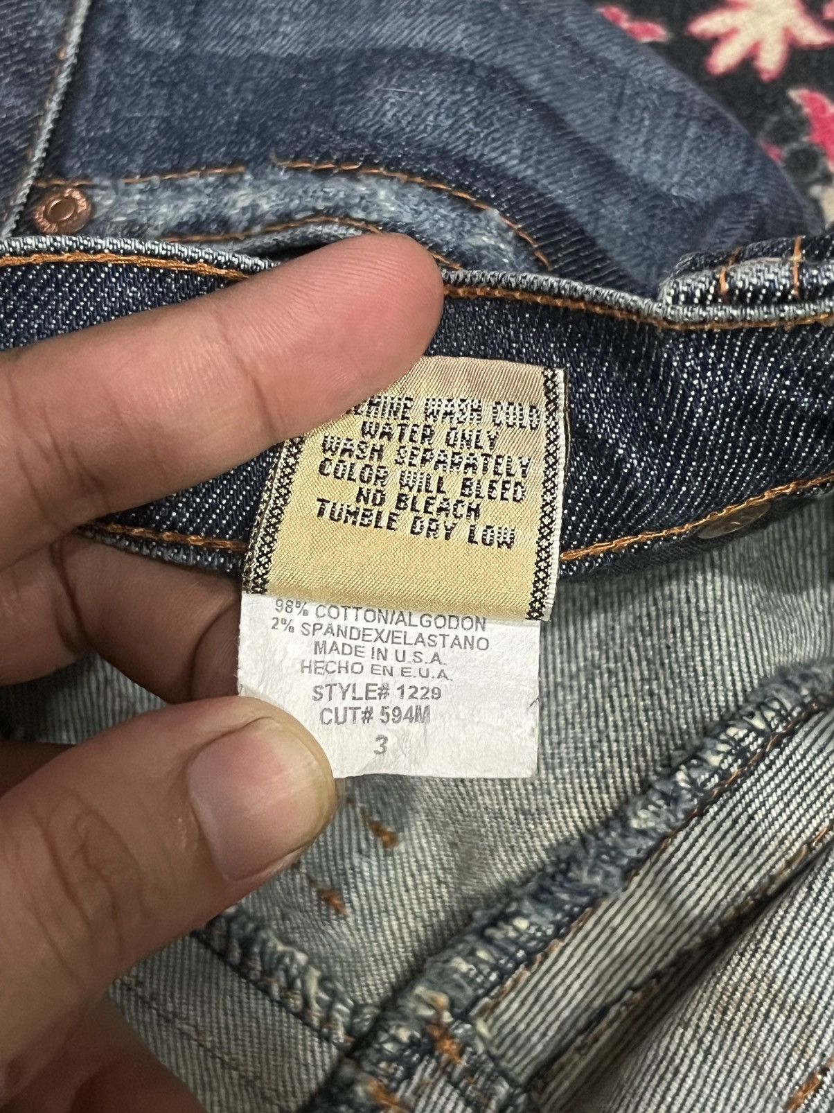 If Six Was Nine ⚡️Flare⚡️Plastic By Gly Floral Embroidered Pocket Blue Jeans Size 29" - 18 Thumbnail